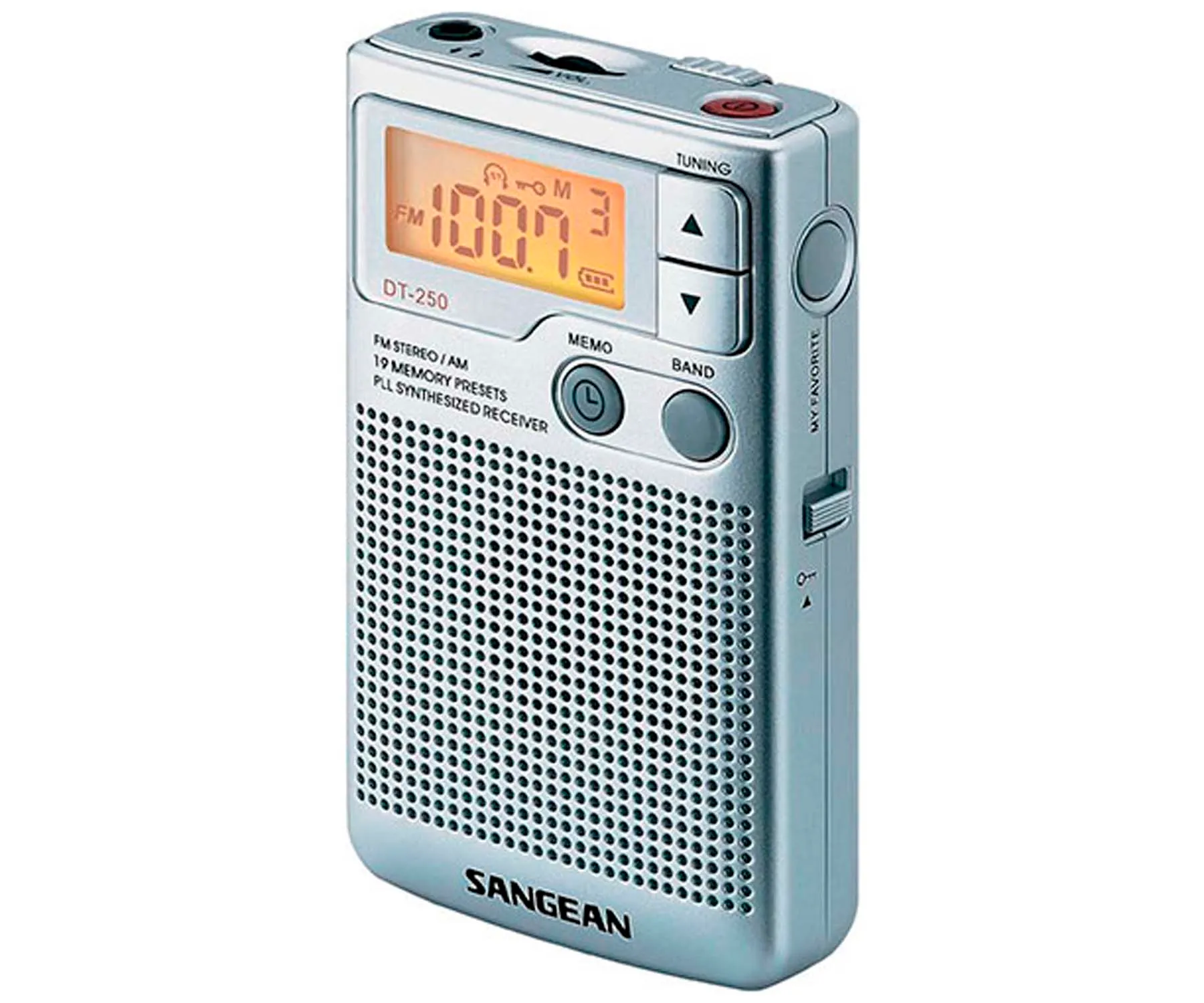 SANGEAN DT-250 PLATA RADIO PORTÁTIL AM/FM DBB CON ALTAVOZ