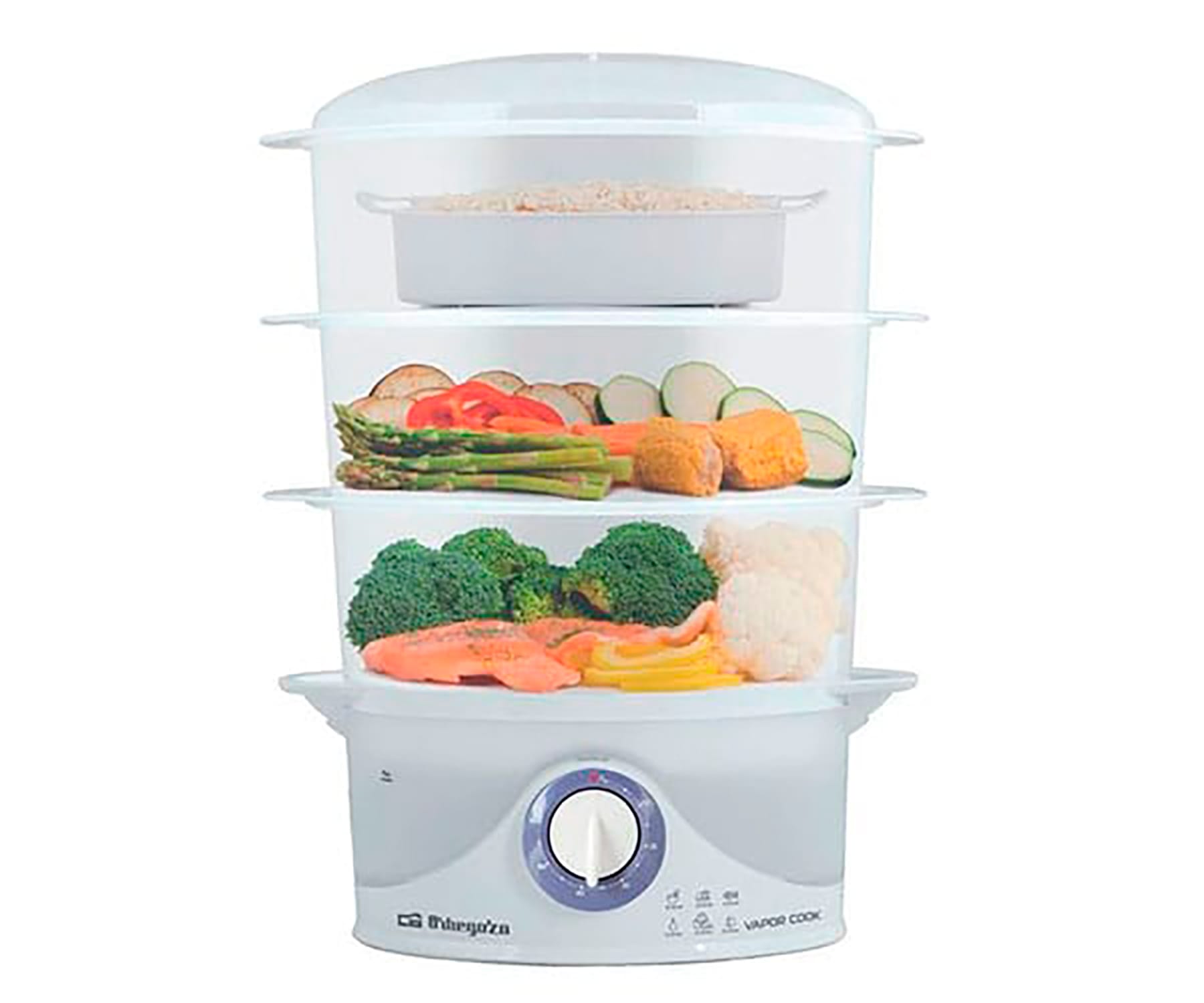 ORBEGOZO CO4015 COCEDOR AL VAPOR 3 RECIPIENTES 9L 800W LIBRE DE BPA