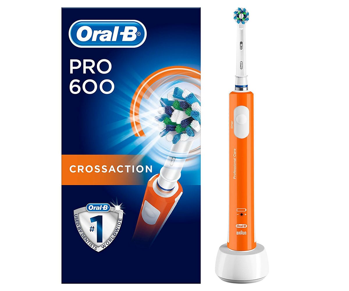 BRAUN ORAL-B PRO 600 CROSSACTION NARANJA CEPILLO DE DIENTES ELÉCTRICO RECARGABLE CON TECNOLOGÍA 3D