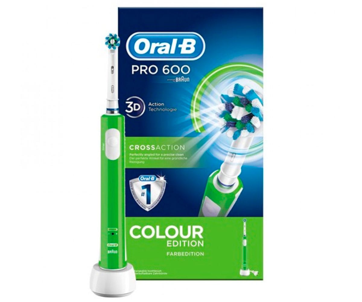 BRAUN ORAL-B PRO 600 CROSSACTION VERDE CEPILLO DE DIENTES ELÉCTRICO RECARGABLE CON TECNOLOGÍA 3D