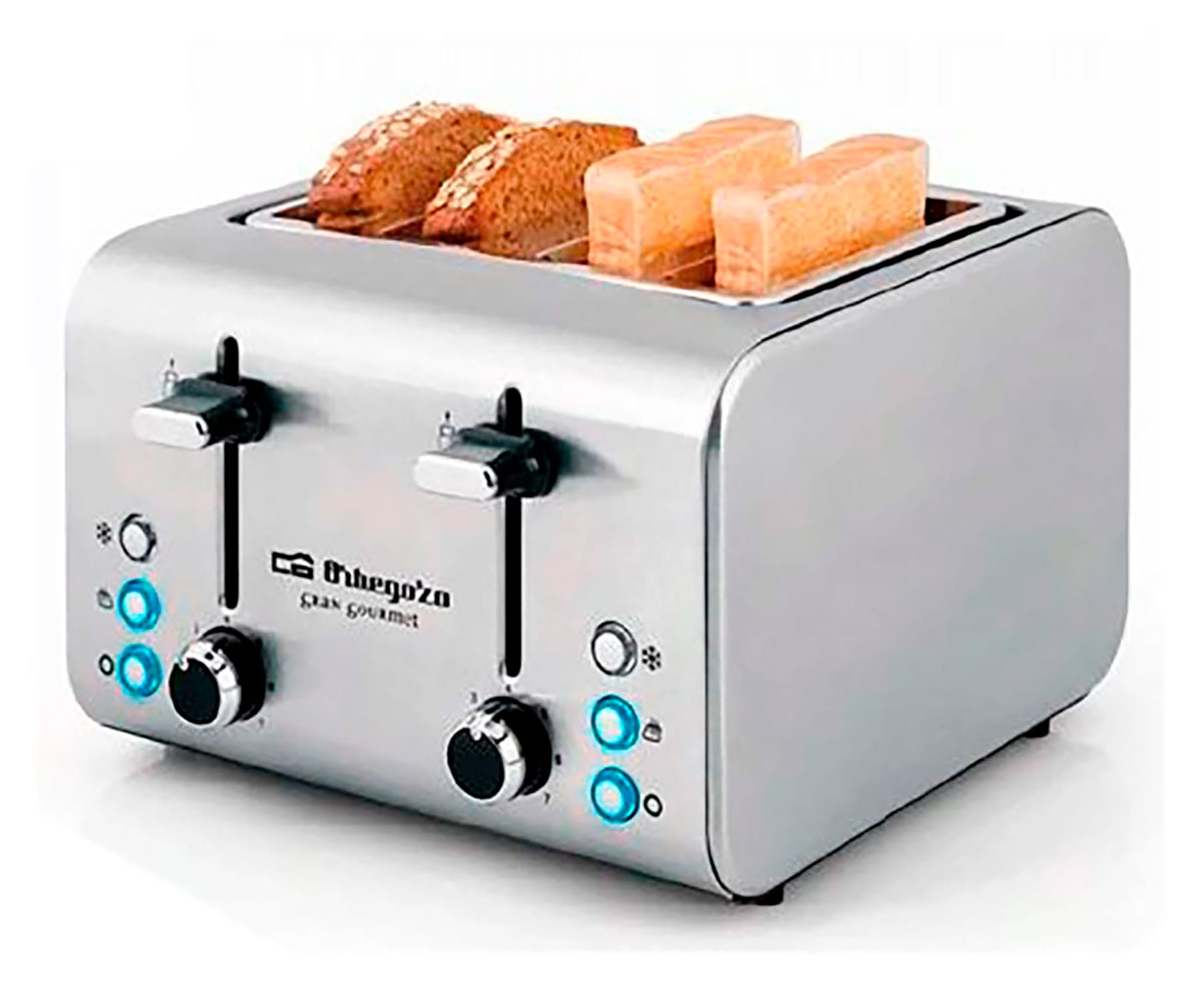 ORBEGOZO TO 8000 TOSTADOR ELÉCTRICO ACERO INOXIDABLE 4 REBANADAS 1600W CON 7 NIVELES DE POTENCIA