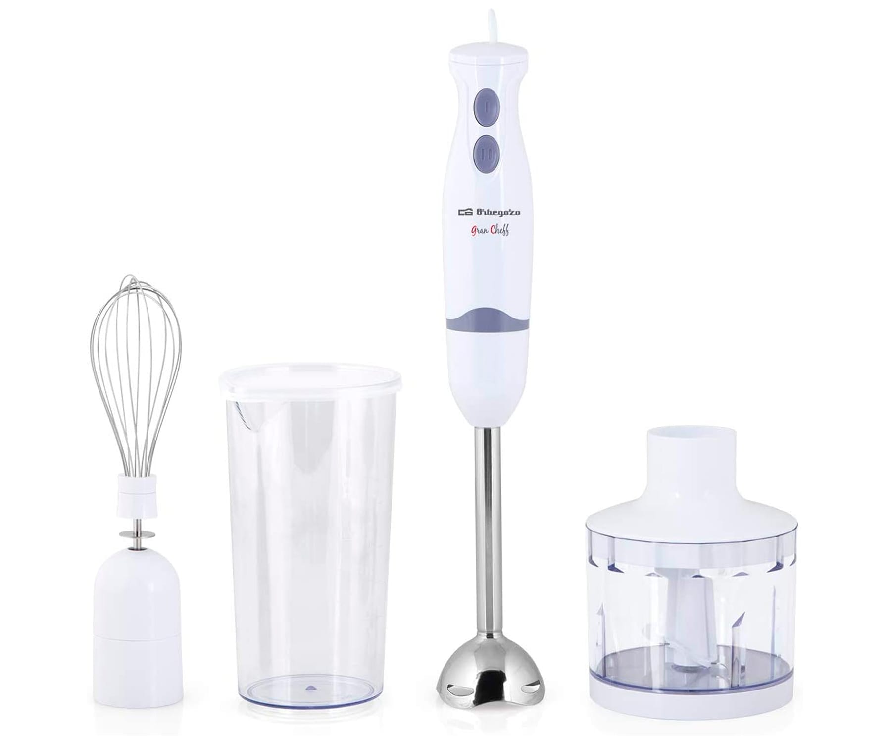 ORBEGOZO BT 1320 BATIDORA DE MANO 400W CON VASO MEDIDOR DE 600mL Y PICADORA UNIVERSAL
