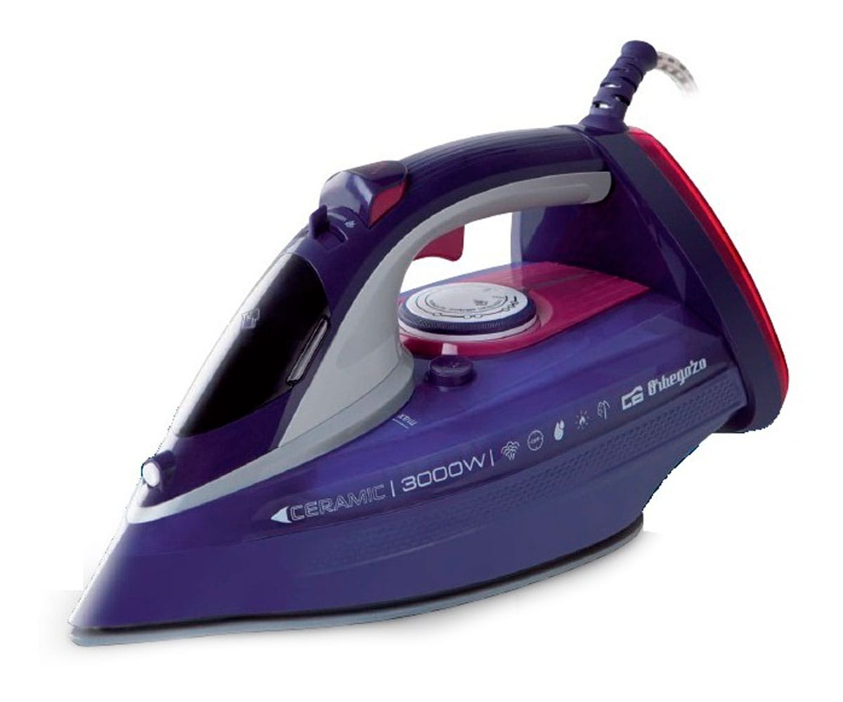 ORBEGOZO SV3000 LILA ROSA PLANCHA A VAPOR DE 3000W SUELA CERÁMICA 230g/min DEPÓSITO DE 450ml APAGADO AUTOMÁTICO