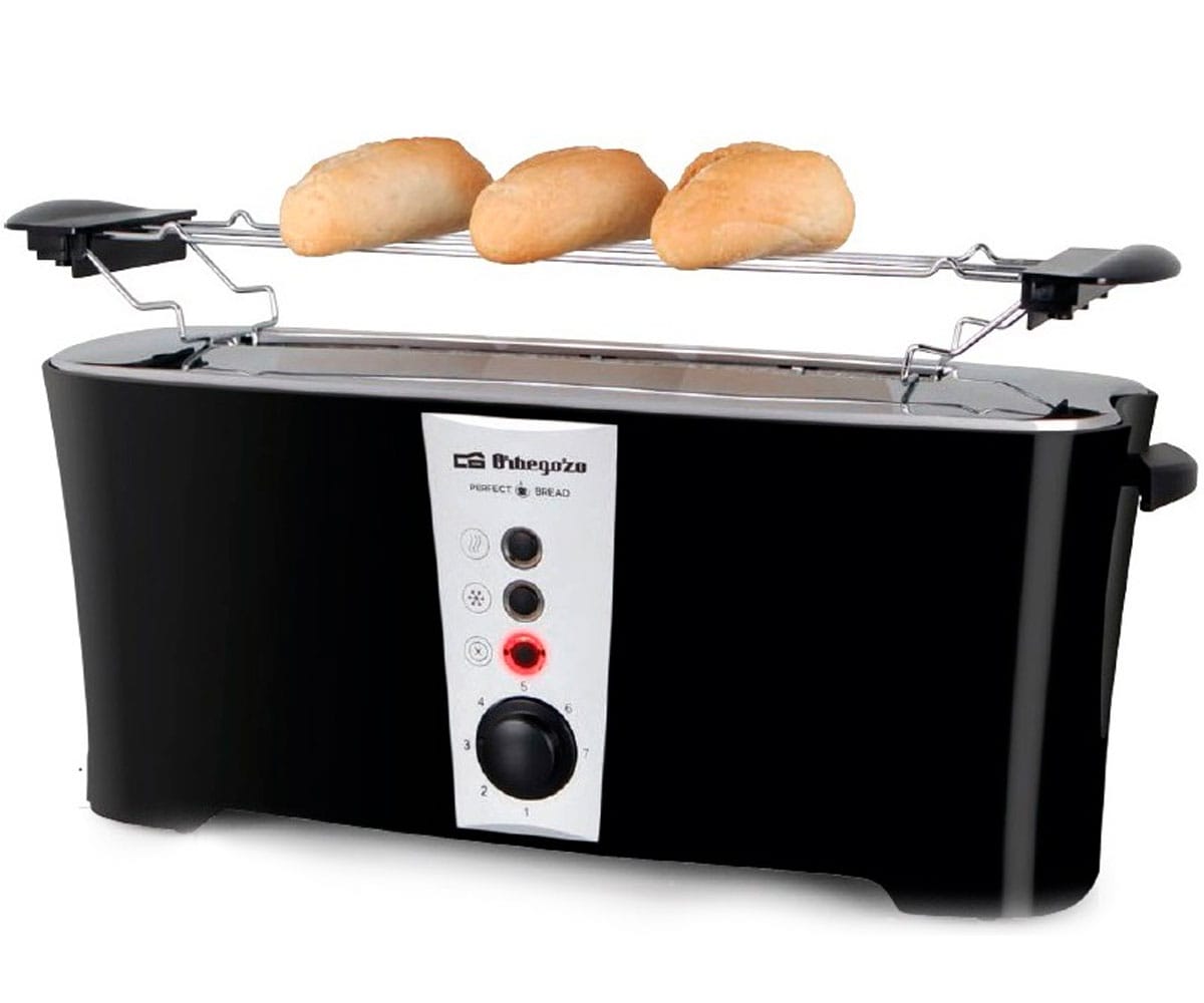 ORBEGOZO TO6050 NEGRO TOSTADOR ELÉCTRICO RANURA LARGA XL INOX 900W CON 7 NIVELES DE POTENCIA
