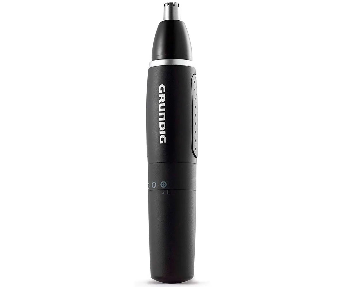 GRUNDIG MT 3810 NEGRO PLATA DEPILADORA DE PRECISIÓN NASAL CON BATERÍA AA