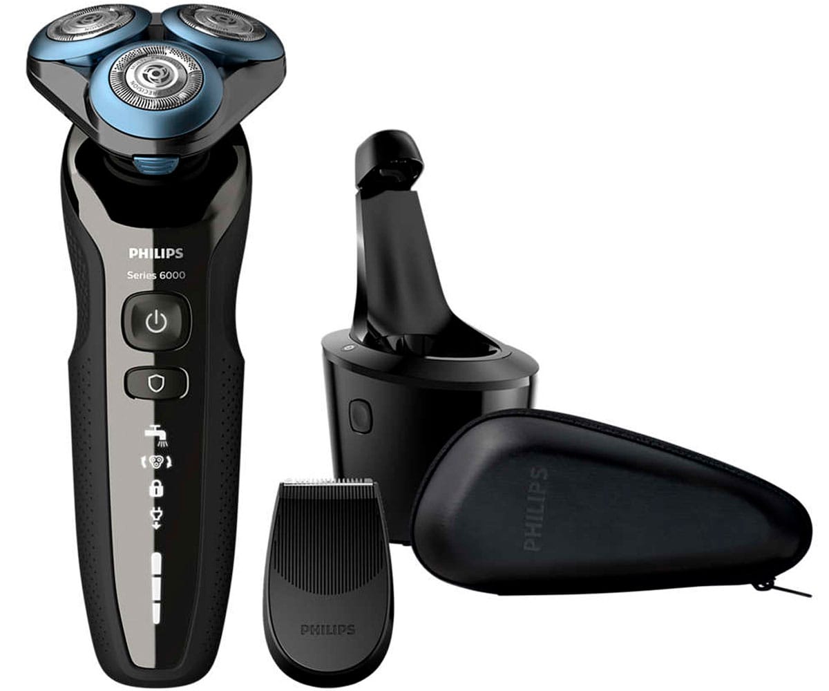 PHILIPS S6680/26 AFEITADORA ELÉCTRICA SHAVER SERIES 6000 EN SECO Y HÚMEDO KIT RECORTADOR DE PRECISIÓN Y FUNDA