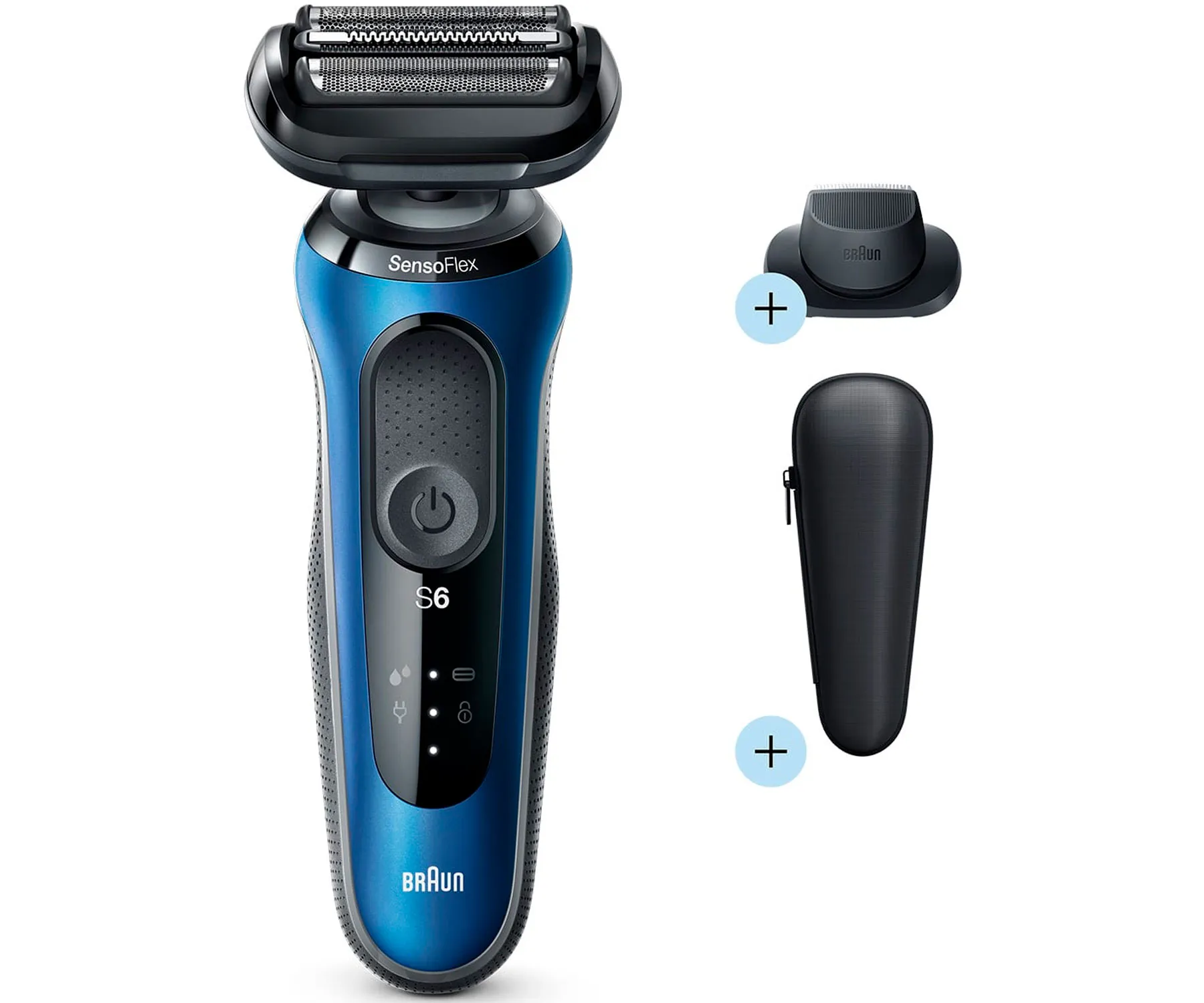 BRAUN SERIES 6 60-B1200s AFEITADORA EN SECO Y EN MOJADO CON FUNDA PARA VIAJE Y ACCESORIO DE RECORTE