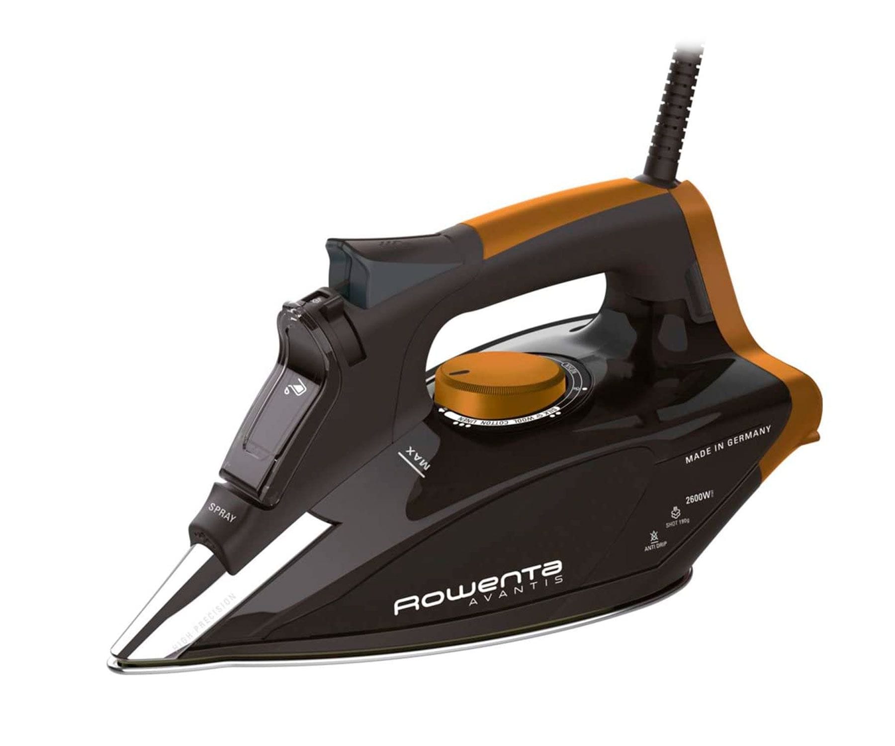 ROWENTA DW5141 Focus/Plancha de Vapor/2600W/Suela Microsteam 400 Platinum cobre/400 microagujeros/190 g/m/0,3 L