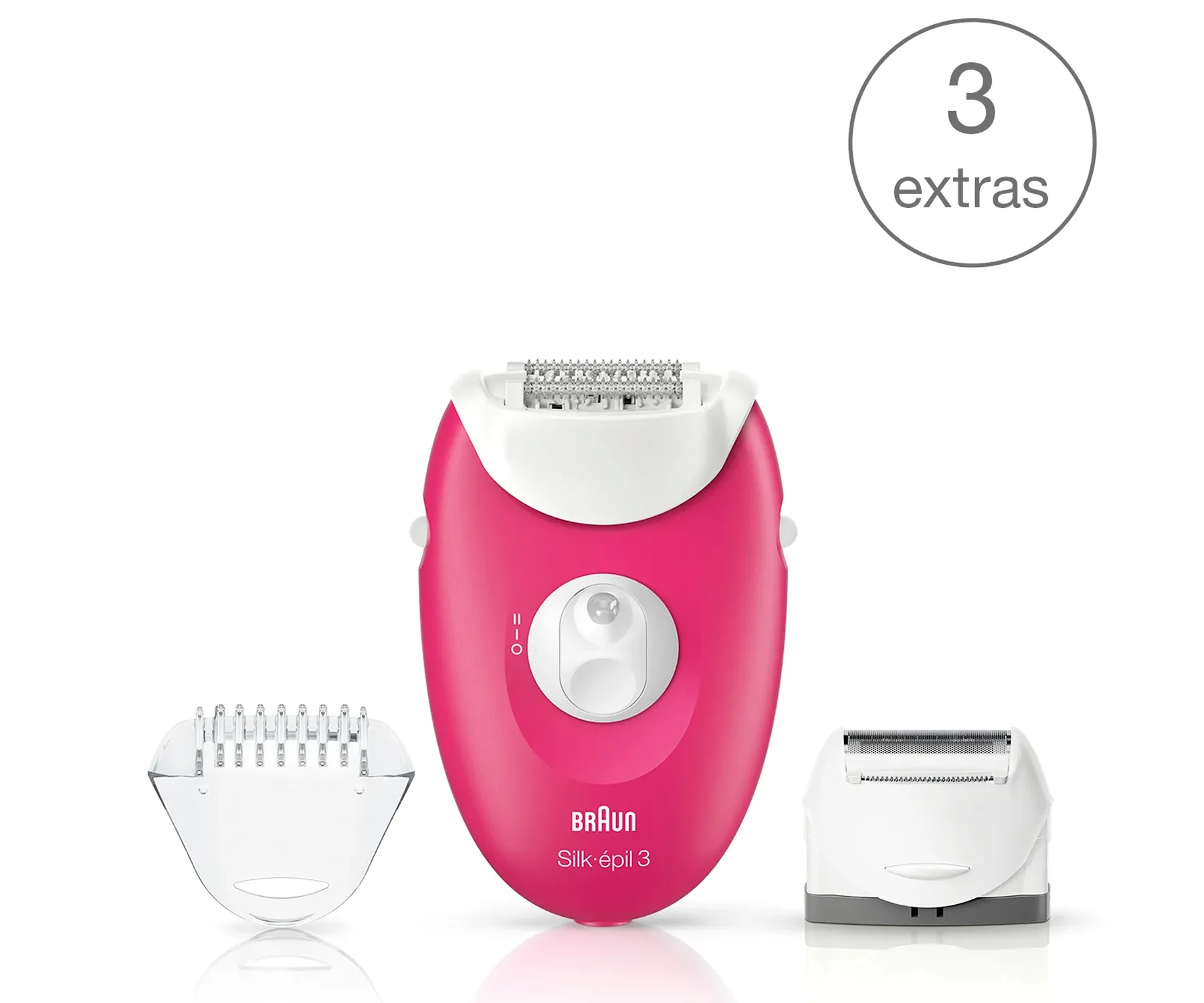 BRAUN Silk-épil 3 3-410 Depiladora con 3 cabezales accesorios