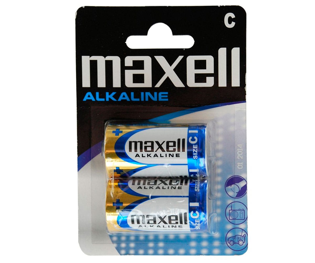 MAXELL PILA ALCALINA LR14 C 1.5V BLISTER DE 2 UNIDADES