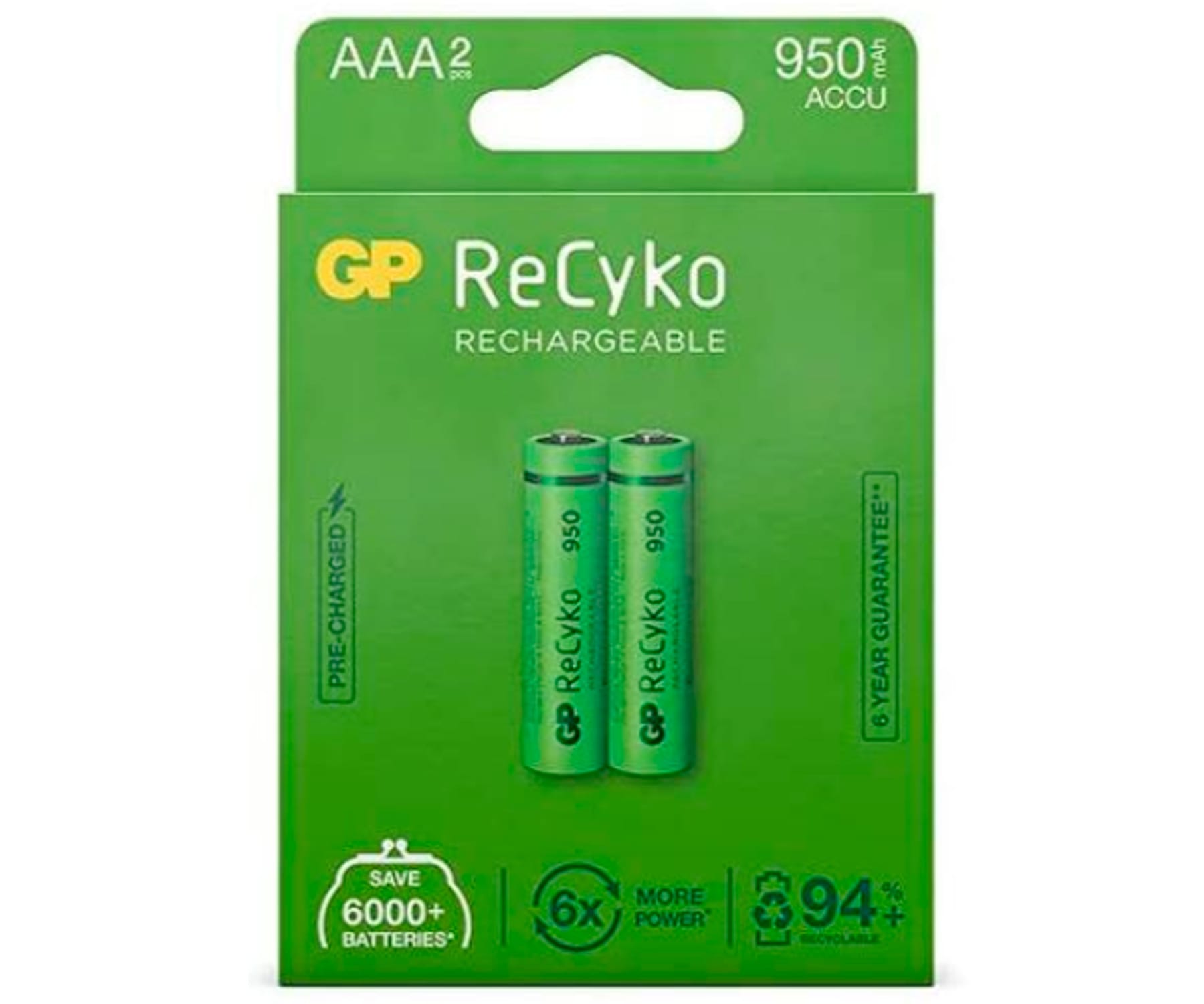 GP PILA RECARGABLE LR03 AAA 1.2V Ni-MH 1000mAh BLISTER DE 2 UNIDADES