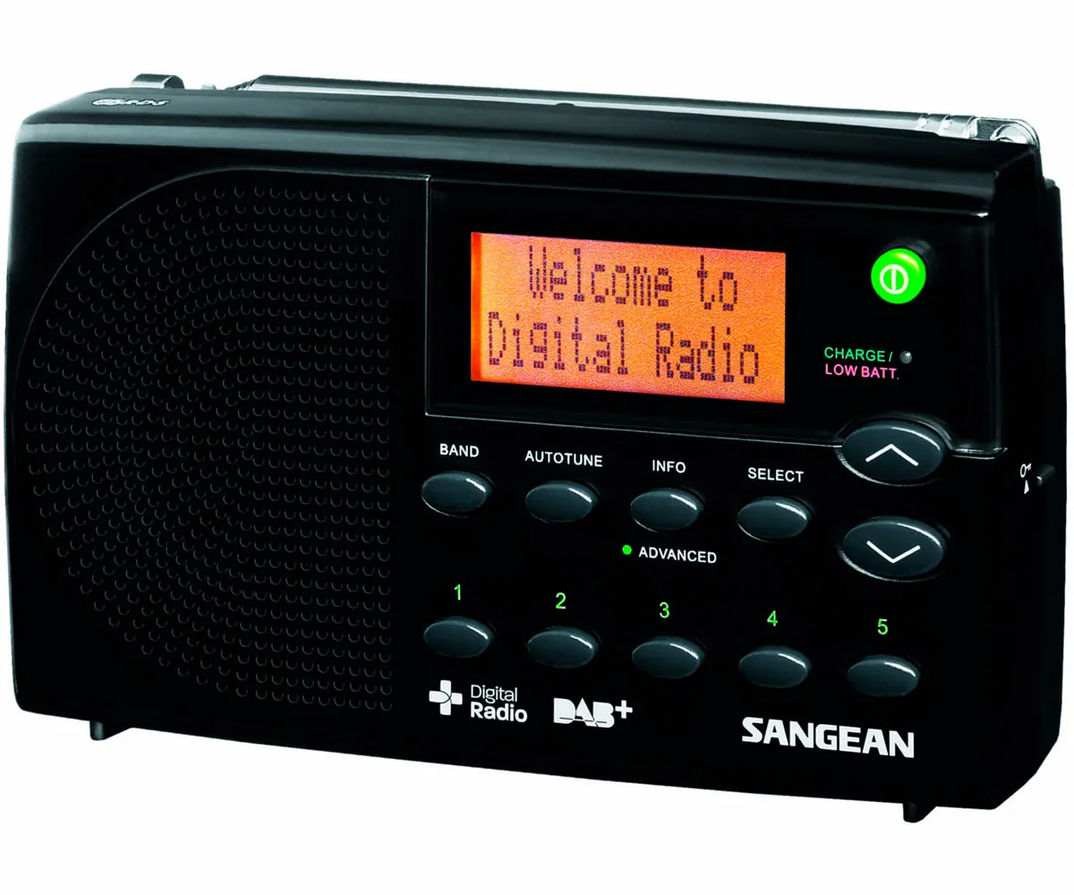  Sangean - Radio digital, portátil y recargable Negro :  Electrónica