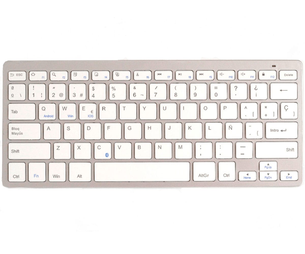 SUBBLIM DYNAMIC COMPACT PLATA TECLADO INALÁMBRICO BLUETOOTH SLIM 6mm GROSOR COMPACTO