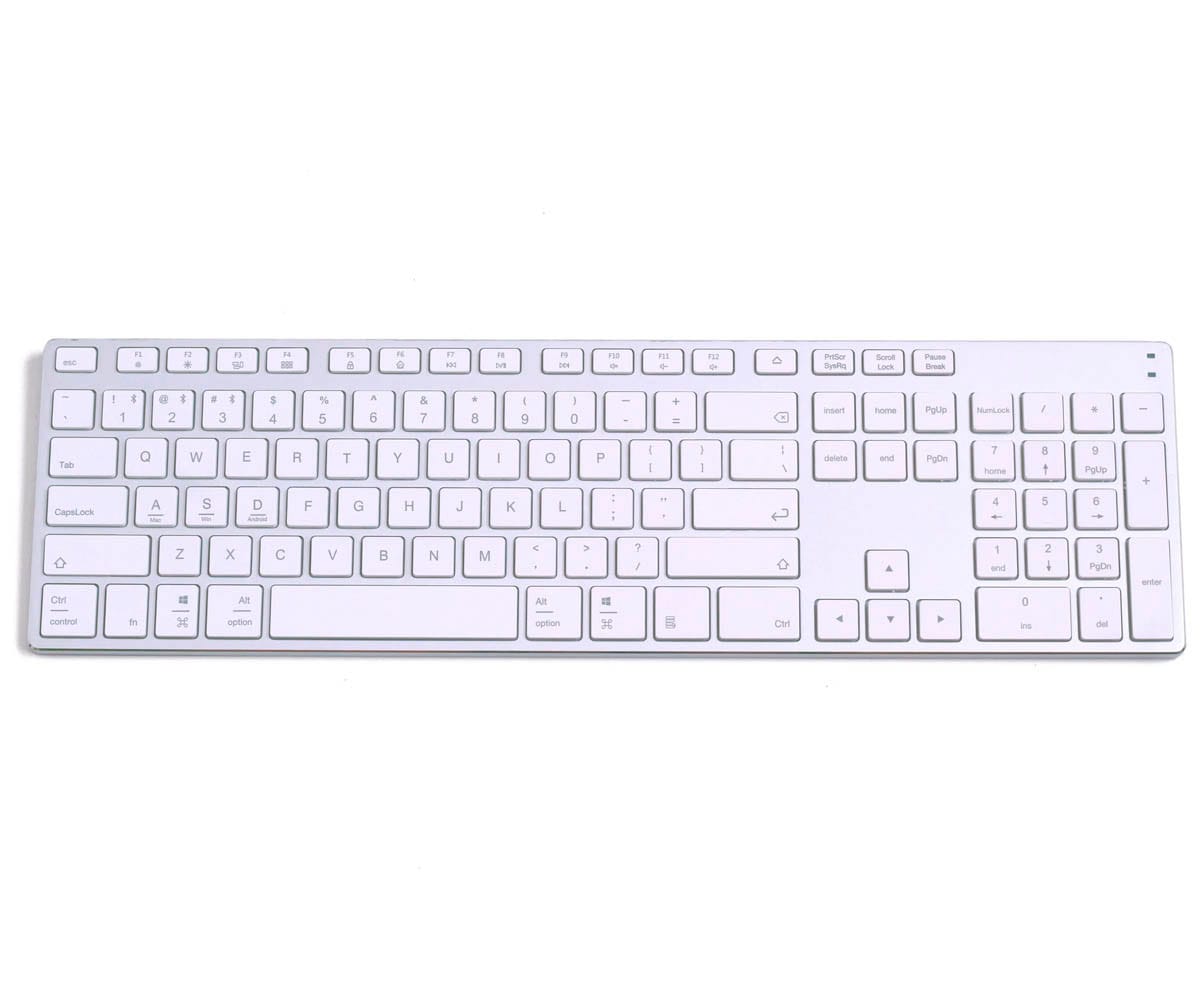 SUBBLIM ADVANCED EXTENDED PLATA TECLADO INALÁMBRICO BLUETOOTH SLIM 7mm GROSOR CON TECLADO NUMÉRICO