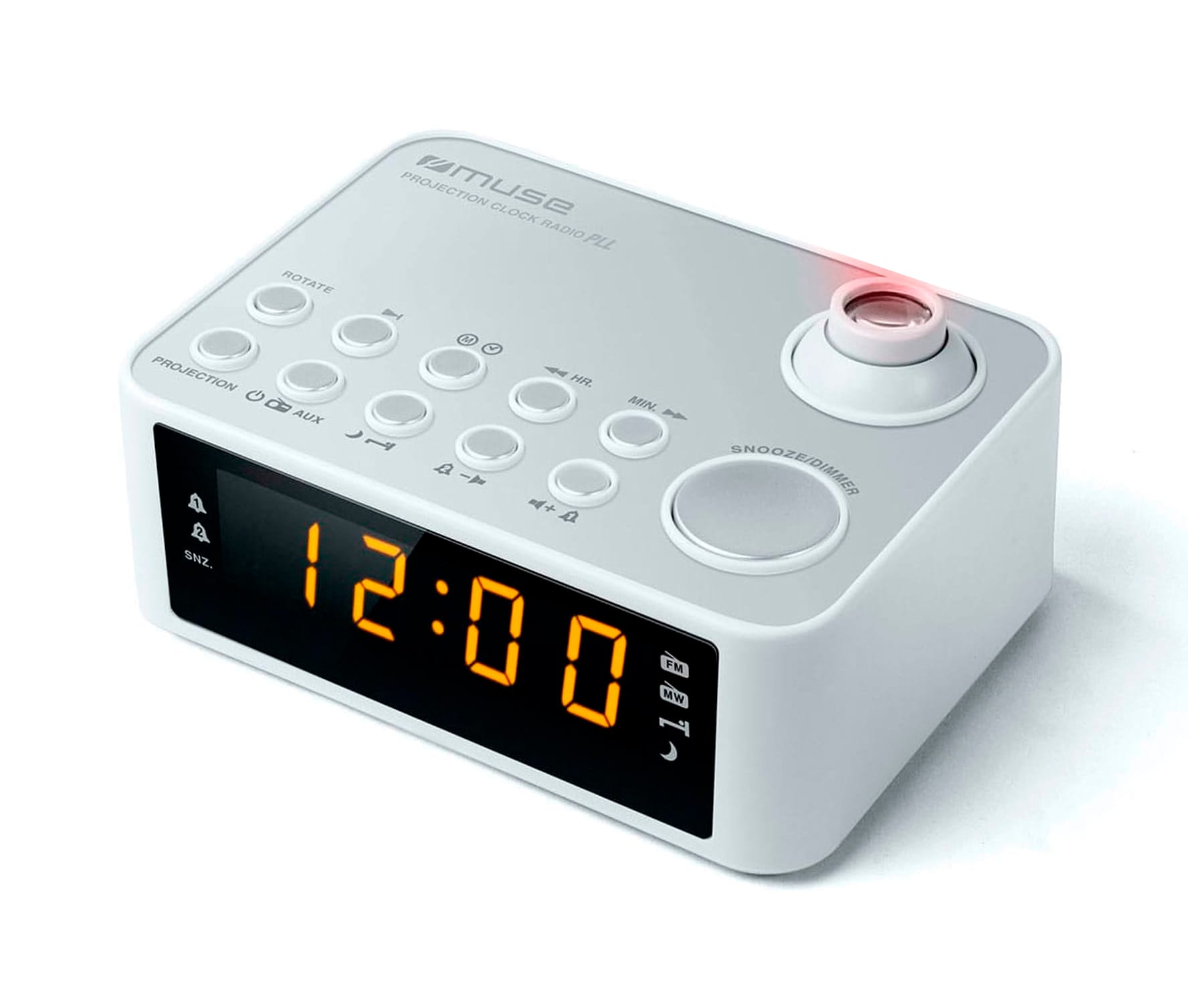 Muse M 178 Pw Blanco Radio Despertador Am Fm Con Altavoz Integrado Y Proyector De Hora Ielectro Es