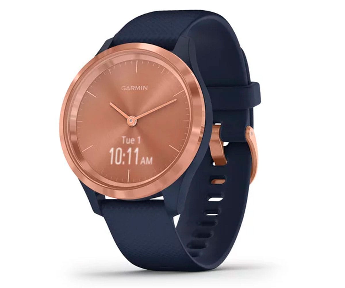 GARMIN VIVOMOVE 3S ORO ROSA NAVY SILICONA RELOJ INTELIGENTE 39mm HÍBRIDO CON CONTROL DE FRECUENCIA CARDÍACA Y PULSÓMETRO