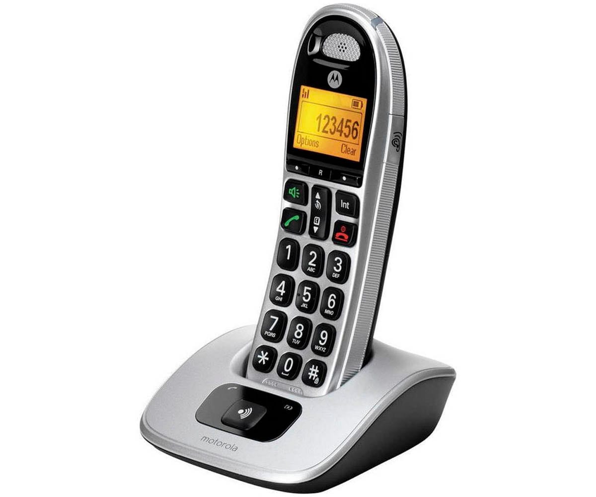 MOTOROLA CD301 PLATA TELÉFONO FIJO INALÁMBRICO DECT GAB TECLAS GRANDES