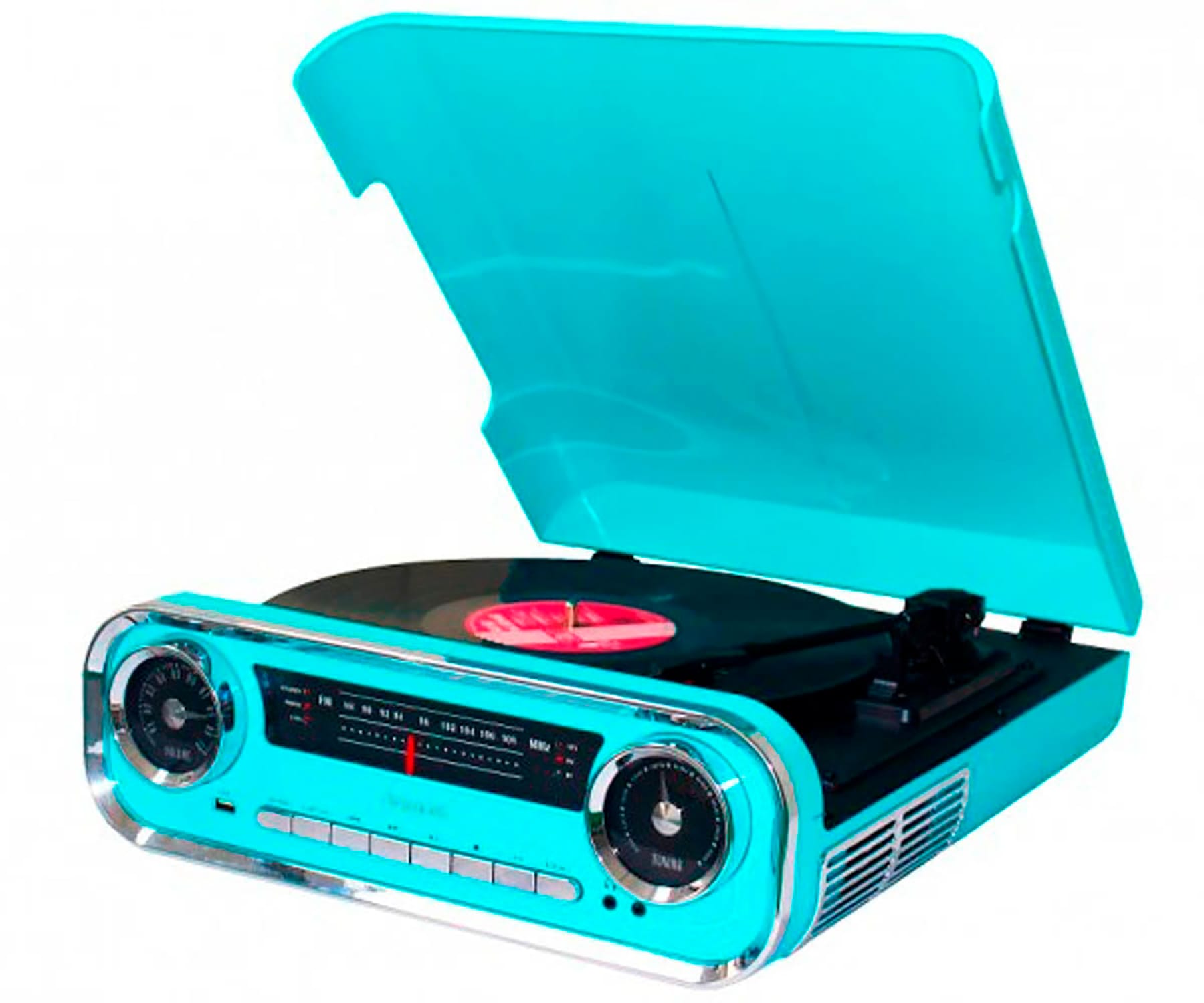 LAUSON 01TT18 AZUL TOCADISCOS VINTAGE 3 VELOCIDADES BLUETOOTH USB GRABACIÓN MP3 FM