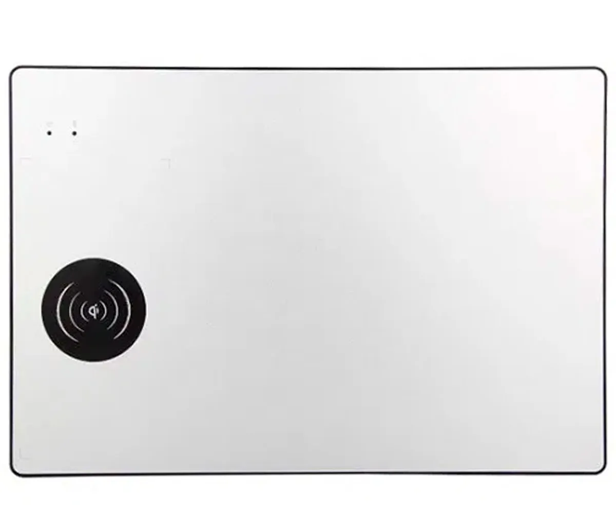 SUBBLIM PLATA ALFOMBRILLA DE RATÓN DE ALUMINIO CON CARGADOR INALÁMBRICO QI 10W
