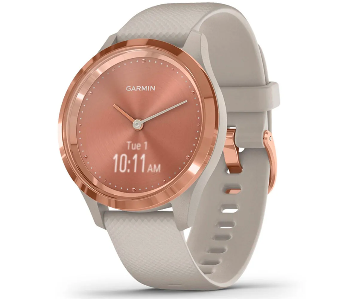 GARMIN VIVOMOVE 3S ORO ROSA TUNDRA SILICONA RELOJ INTELIGENTE 39mm HÍBRIDO CON CONTROL DE FRECUENCIA CARDÍACA Y PULSÓMETRO