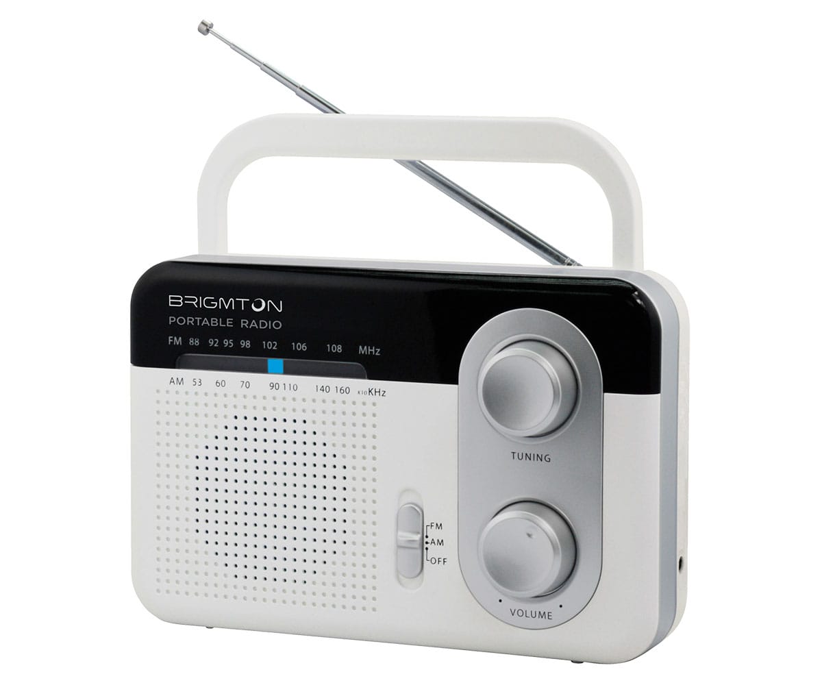 BRIGMTON BT250B BLANCO RADIO AM/FM ANALÓGICA PORTÁTIL A RED O PILAS
