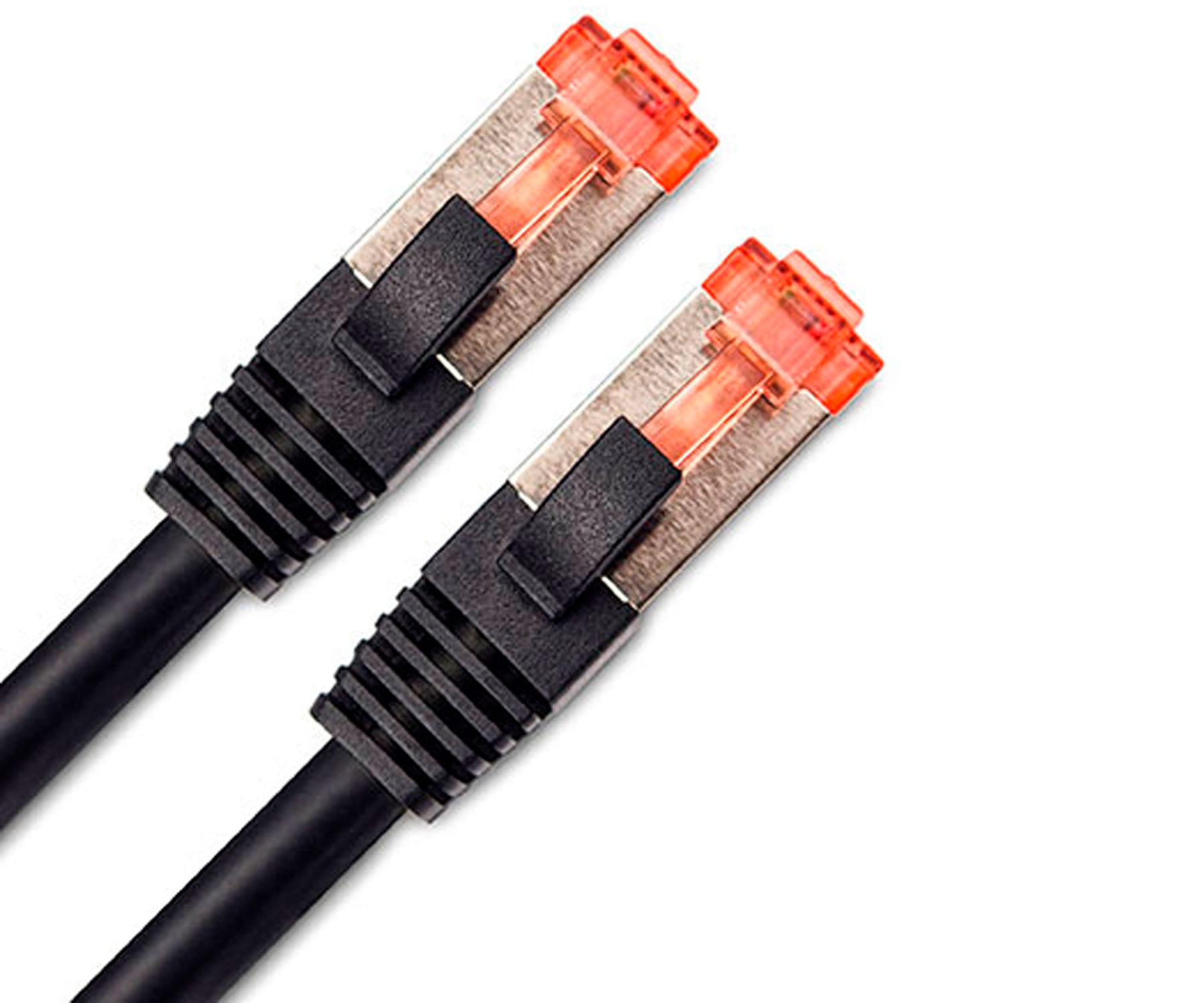 DCU CABLE DE RED CAT 6A S/STP 5 METROS NEGRO CONECTOR ROJO DATOS A ALTA VELOCIDAD