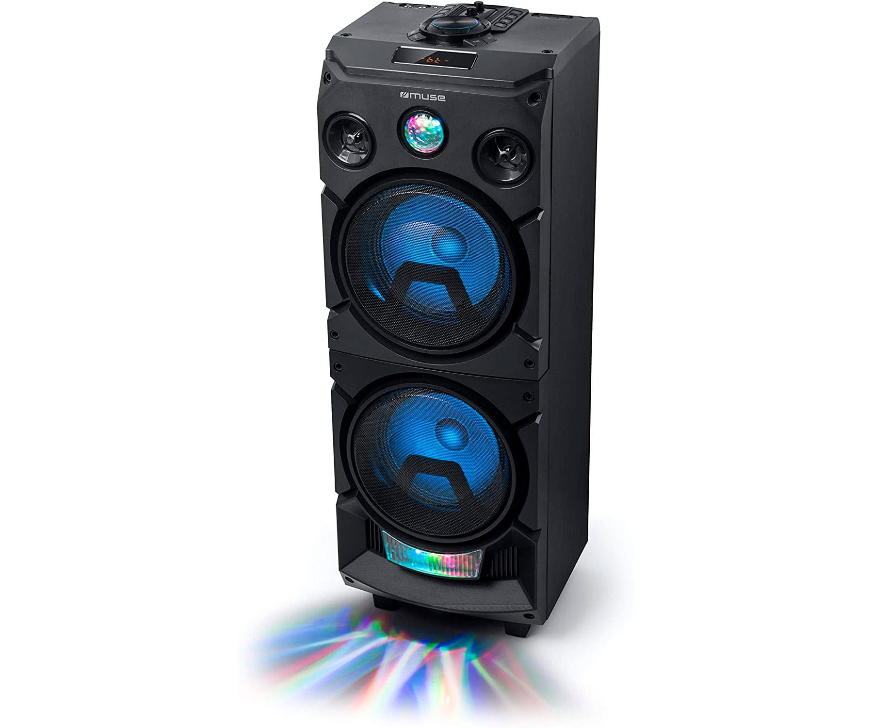 MUSE M-1935 DJ NEGRO ALTAVOZ PARA FIESTAS 400W CON BLUETOOTH RADIO FM USB AUX 2x MICROS