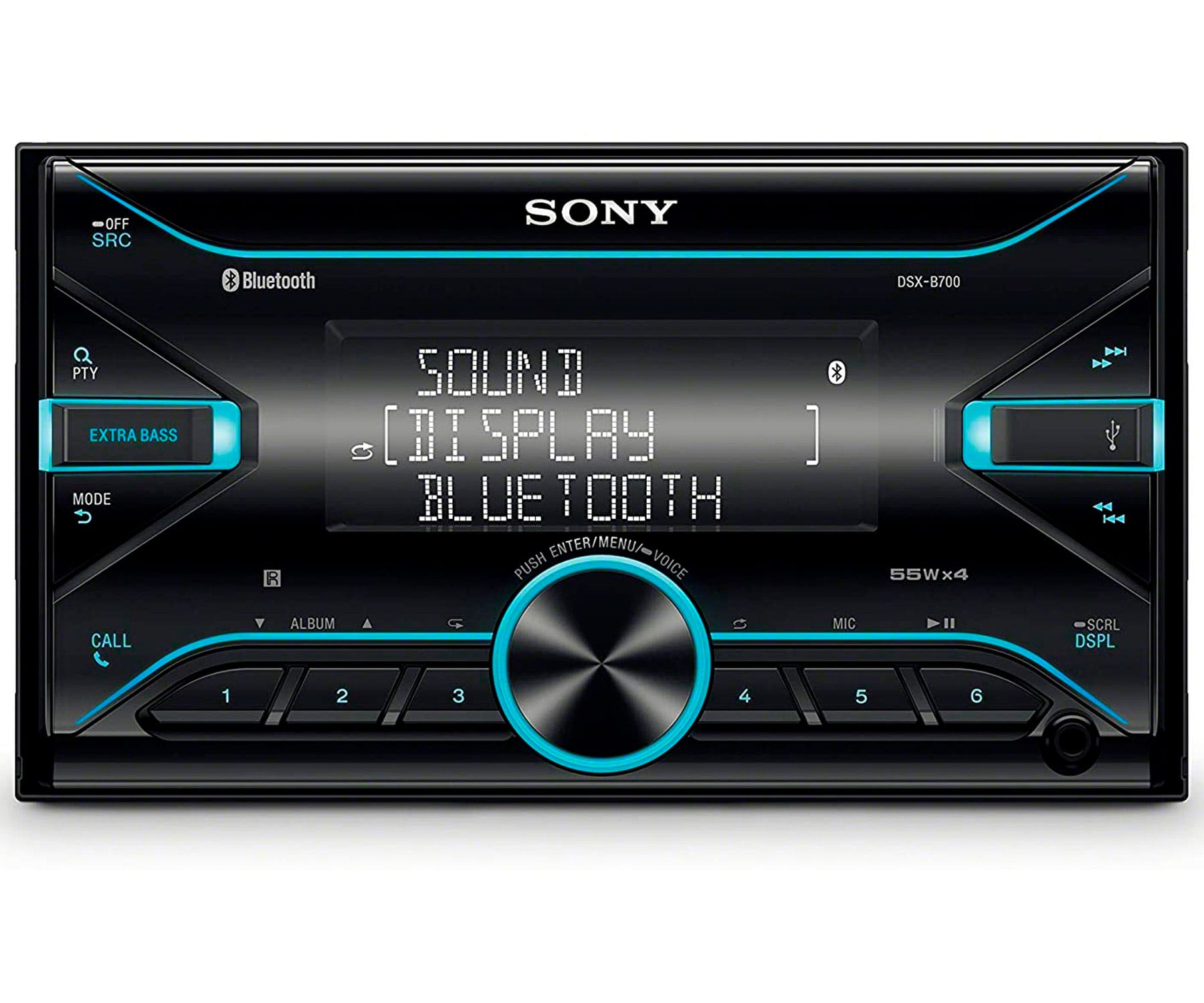 SONY DSX-B700 RECEPTOR MULTIMEDIA DIN DOBLE BLUETOOTH 4x55W PARA EL COCHE CON CONTROL POR VOZ EXTRABASS USB AUX
