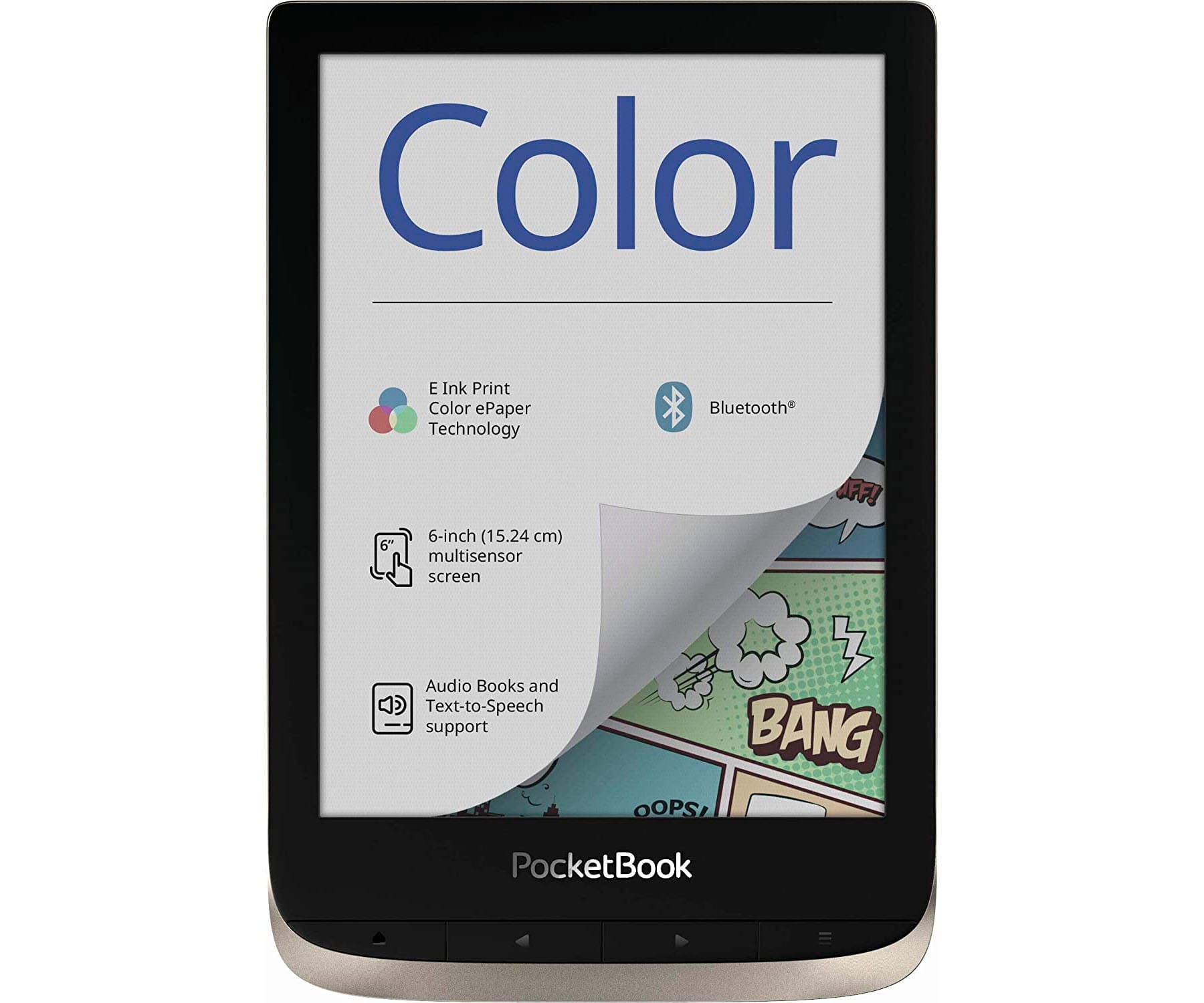 POCKETBOOK COLOR MOONSILVER E-BOOK LIBRO ELECTRÓNICO 6'' TÁCTIL A COLOR HD 16GB RANURA MICROSD