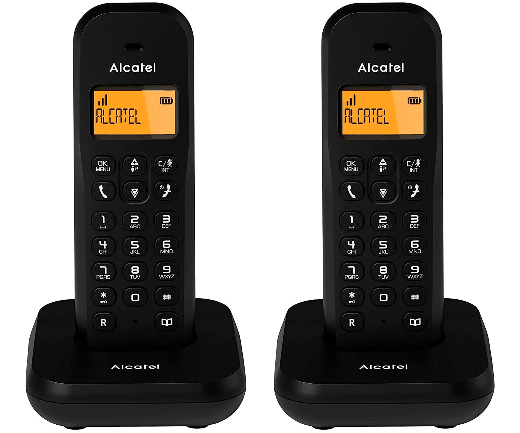 ALCATEL E155 NEGRO DUO TELÉFONOS FIJOS INALÁMBRICOS PANTALLA RETROILUMINADA