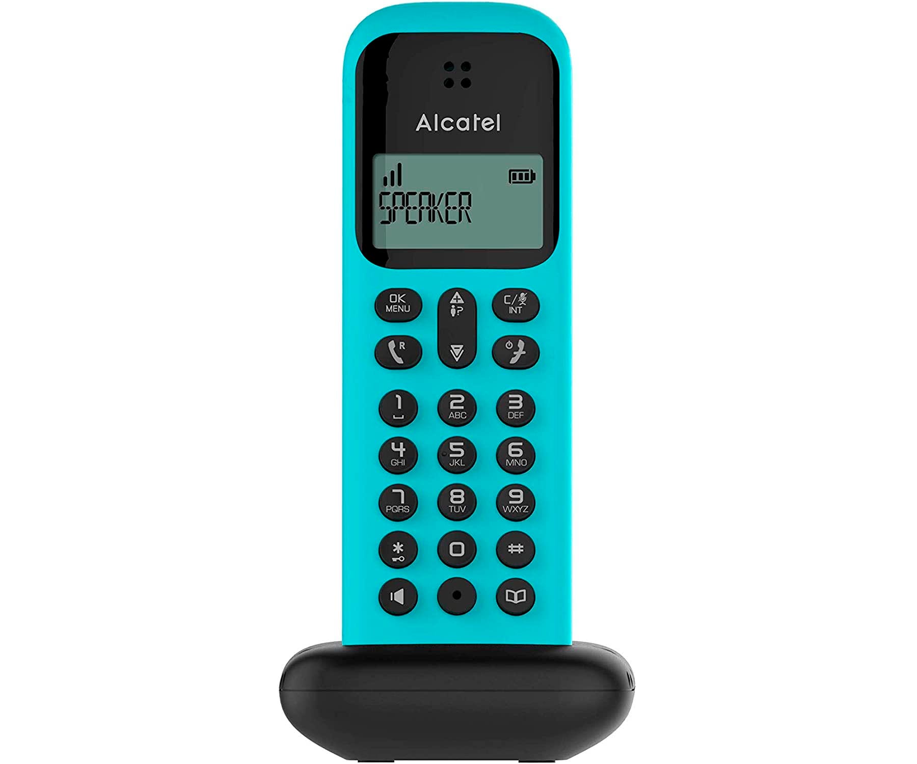 ALCATEL D285 TURQUESA TELÉFONO FIJO INALÁMBRICO PANTALLA SENCILLO Y ELEGANTE