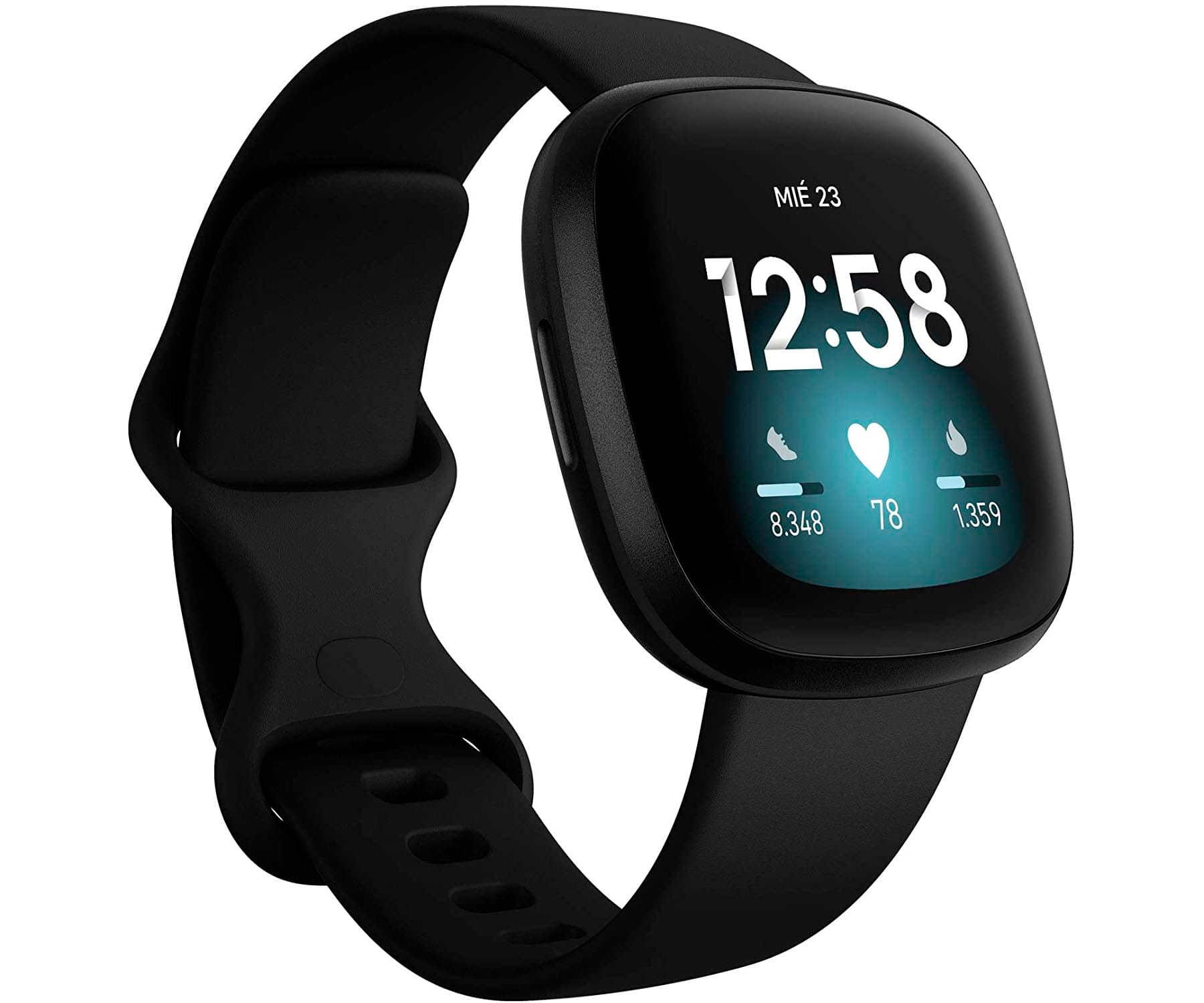 FITBIT VERSA 3 NEGRO/NEGRO SMARTWATCH ASISTENTES GOOGLE Y ALEXA GPS ZONA ACTIVA FRECUENCIA SUEÑO