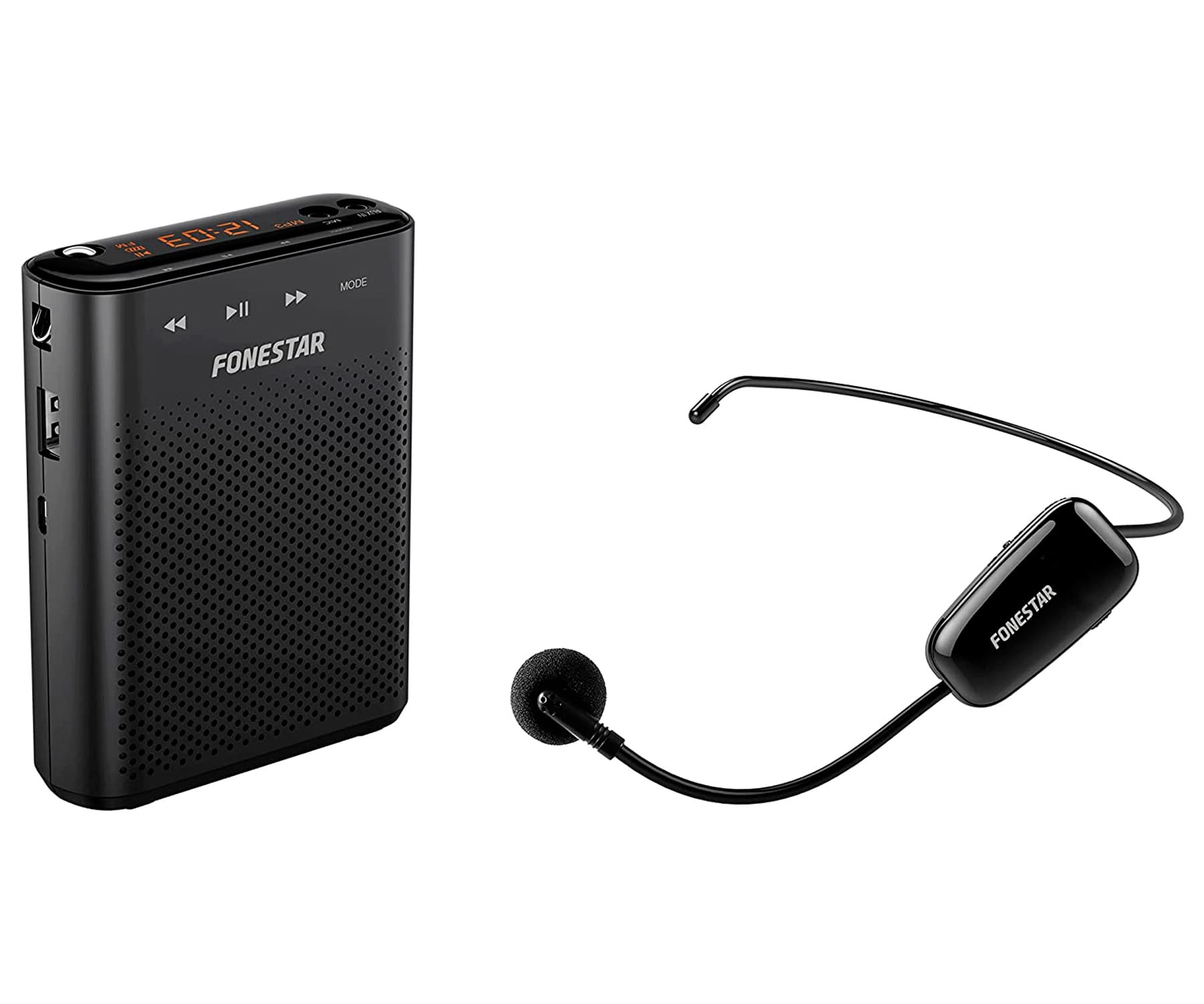 FONESTAR ALTA-VOZ-W30 AMPLIFICADOR PORTÁTIL PARA CINTURA CON MICRÓFONO Y GRABADOR USB/microSD/MP3