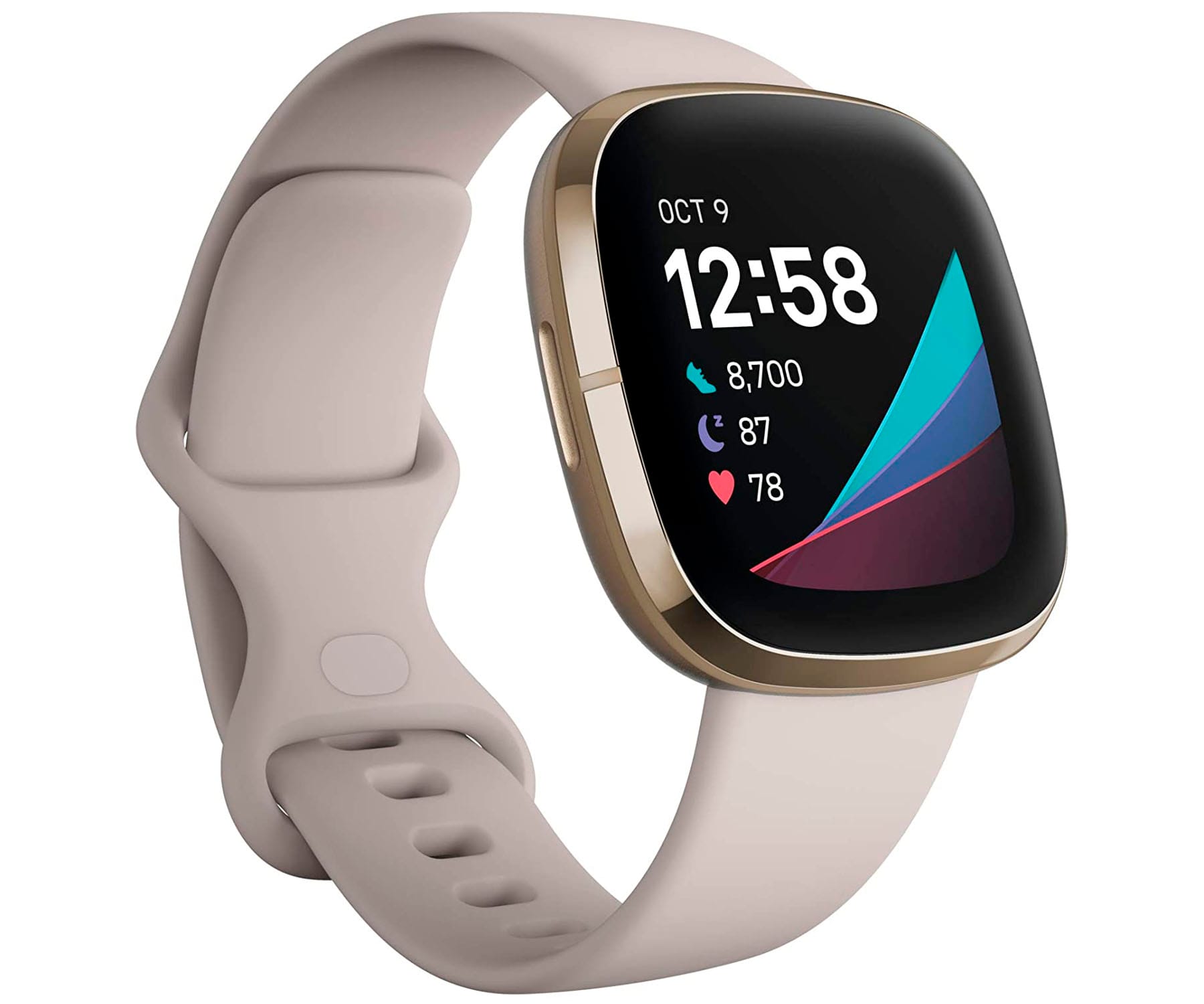 FITBIT SENSE BLANCO/DORADO SMARTWATCH ASISTENTES GOOGLE Y ALEXA GPS ESTRÉS FRECUENCIA SUEÑO TEMPERATURA