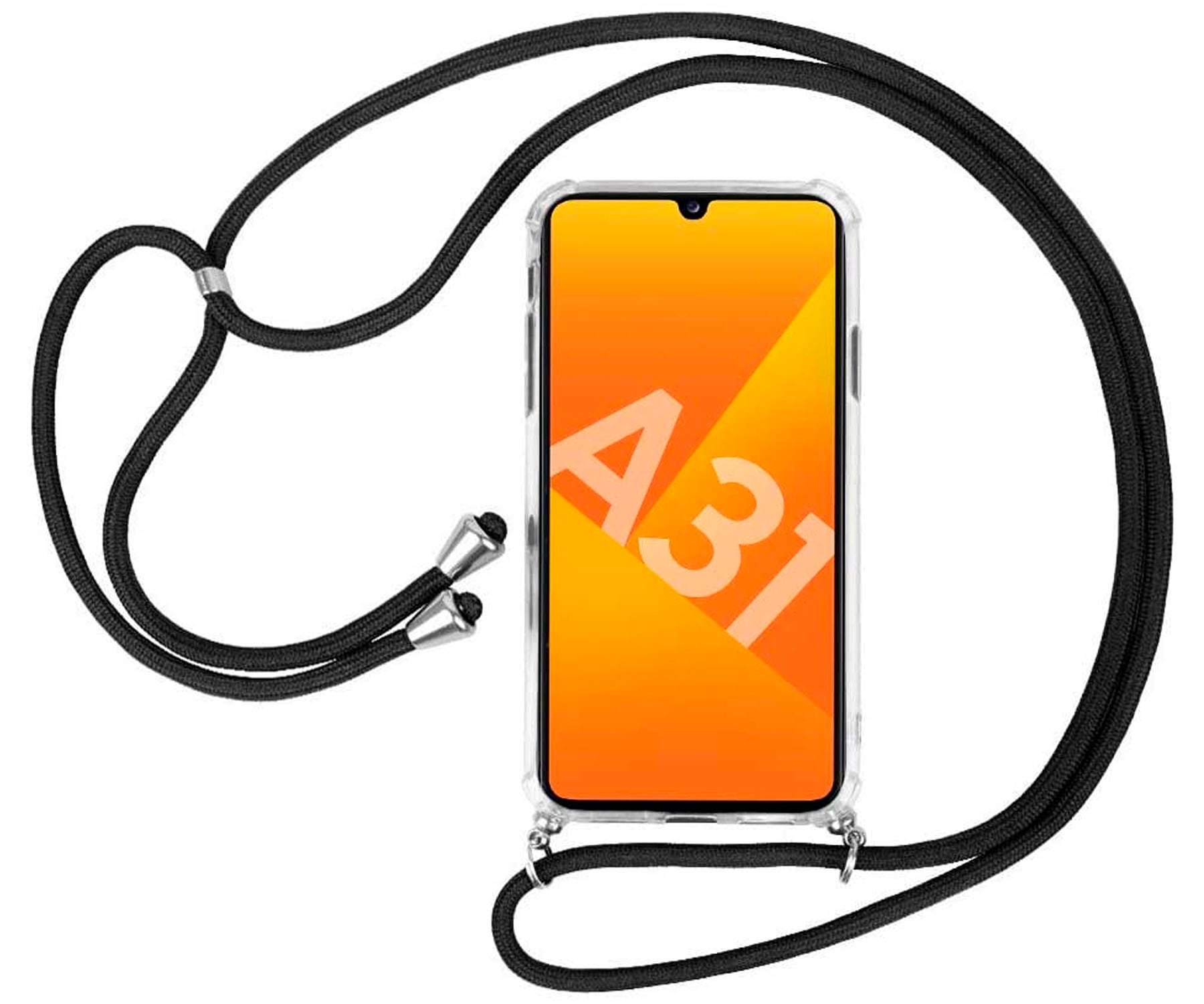 AKASHI FUNDA SILICONA TRANSPARENTE CON CUERDA ANTISHOCK COLGANTE SAMSUNG GALAXY A31