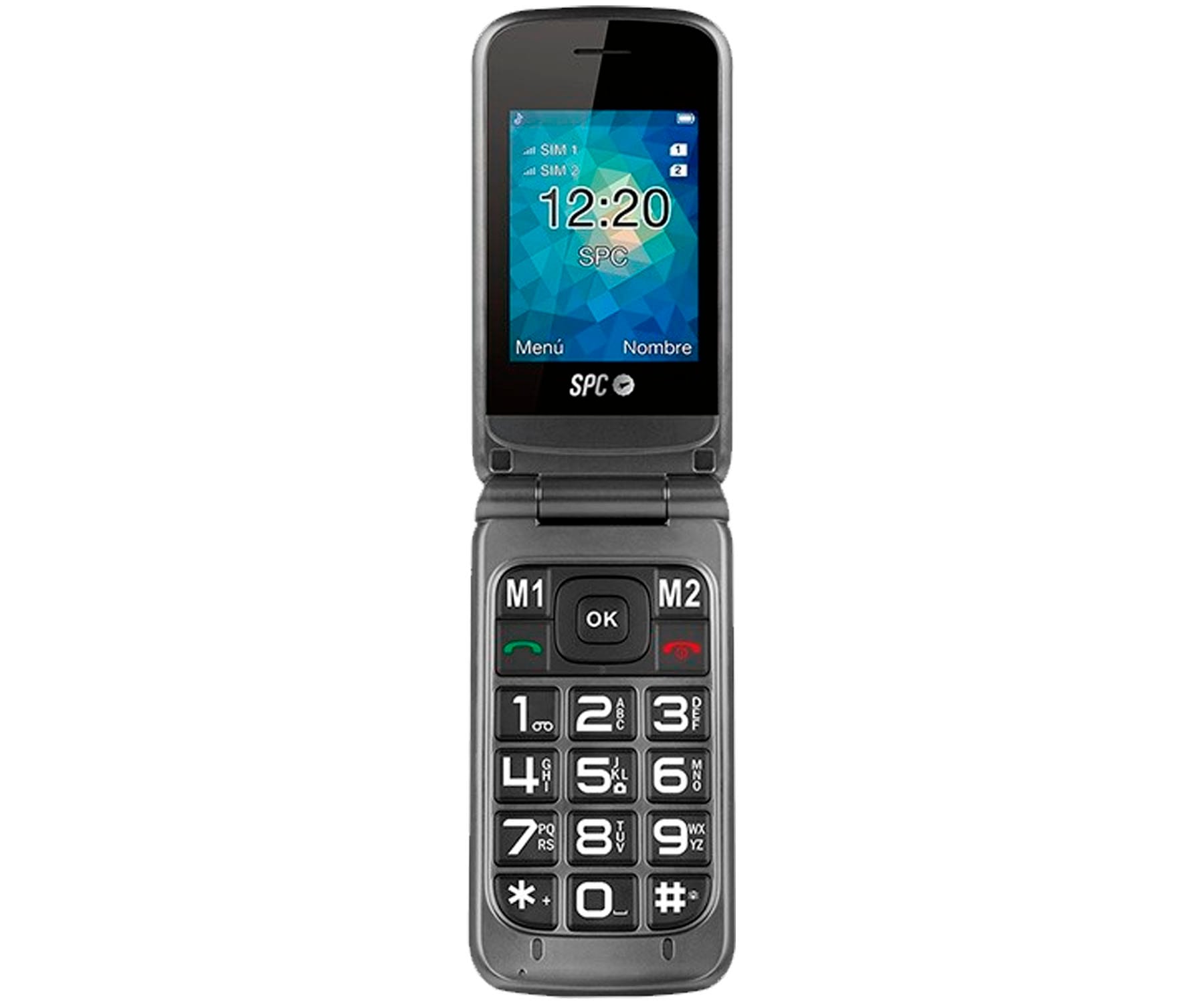SPC 2317T STELLA GRIS TELÉFONO MÓVIL SENIOR GSM DUAL SIM 2.4'' TECLAS GRANDES SOS FM