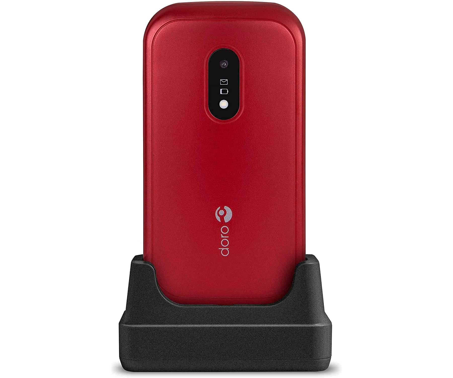 DORO 6040 ROJO BLANCO MÓVIL SENIOR CON CÁMARA DE 2MP CON FLASH LED CONECTIVIDAD BLUETOOTH