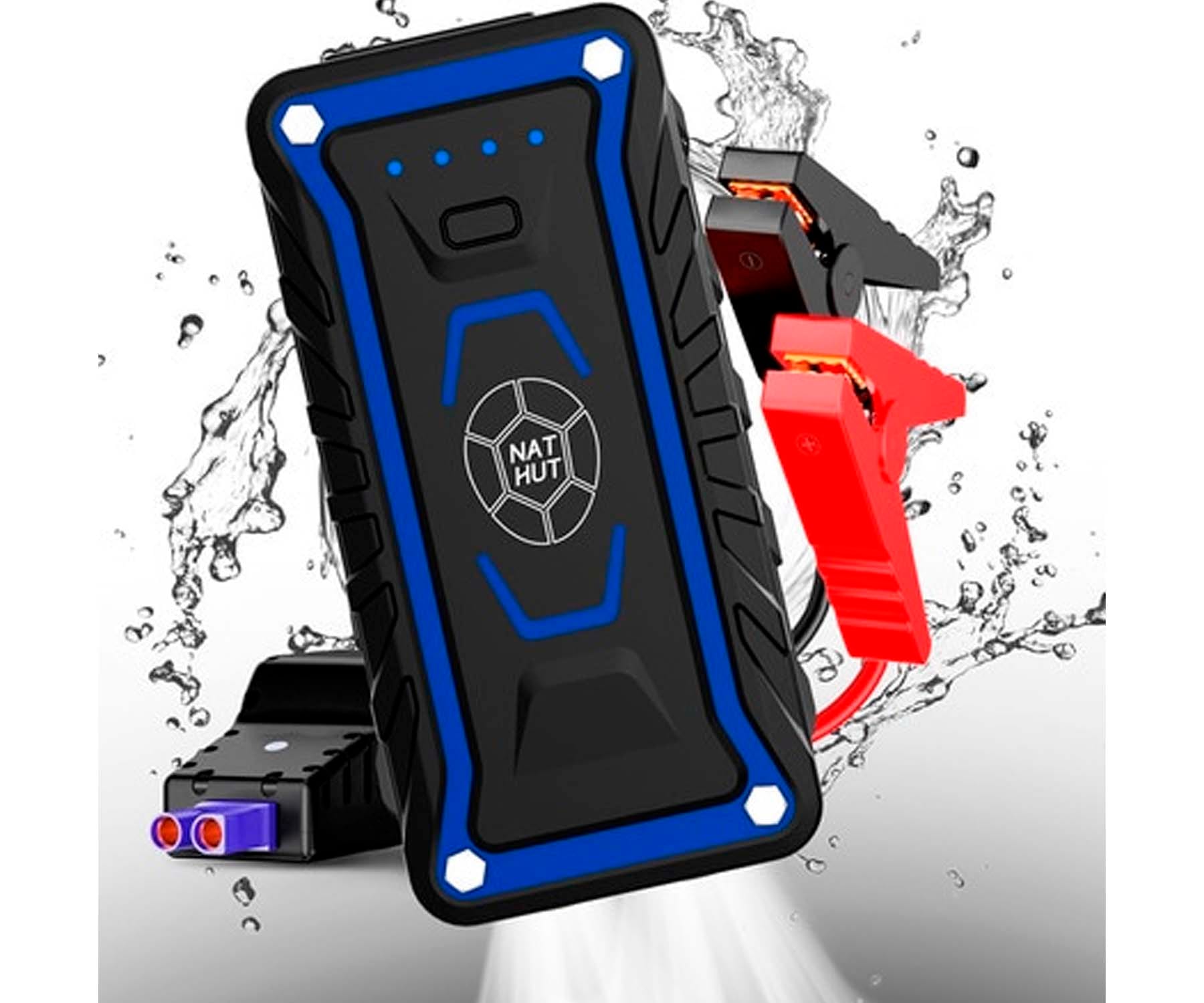 LAUSON ARRANCADOR DE BATERÍAS DE COCHE JUMP STARTER 13.000mAh 12V 500A LINTERNA LED PUERTOS USB