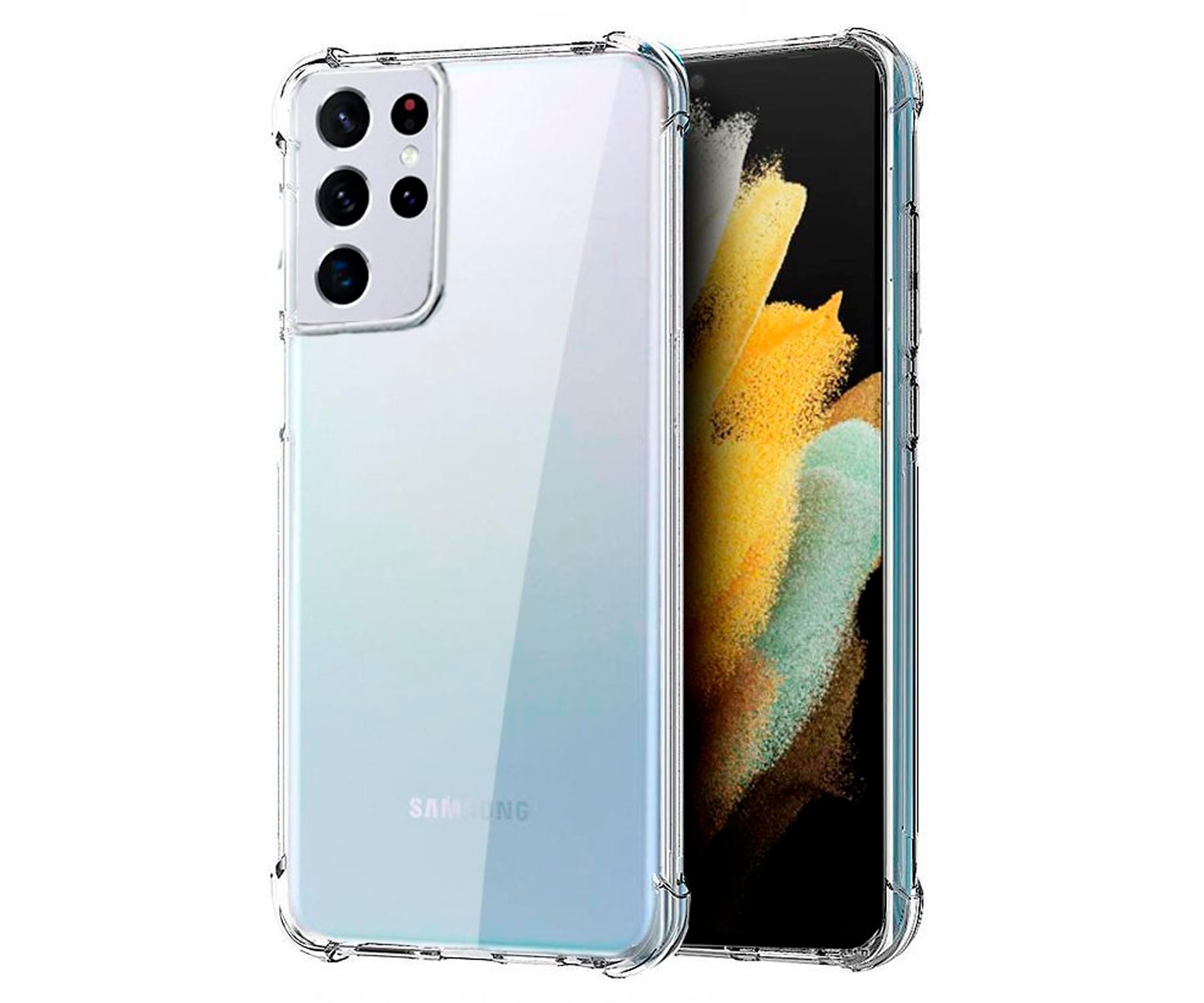 AKASHI TRANSPARENTE FUNDA CARCASA TRASERA SILICONA SAMSUNG GALAXY S21ULTRA REFORZADA