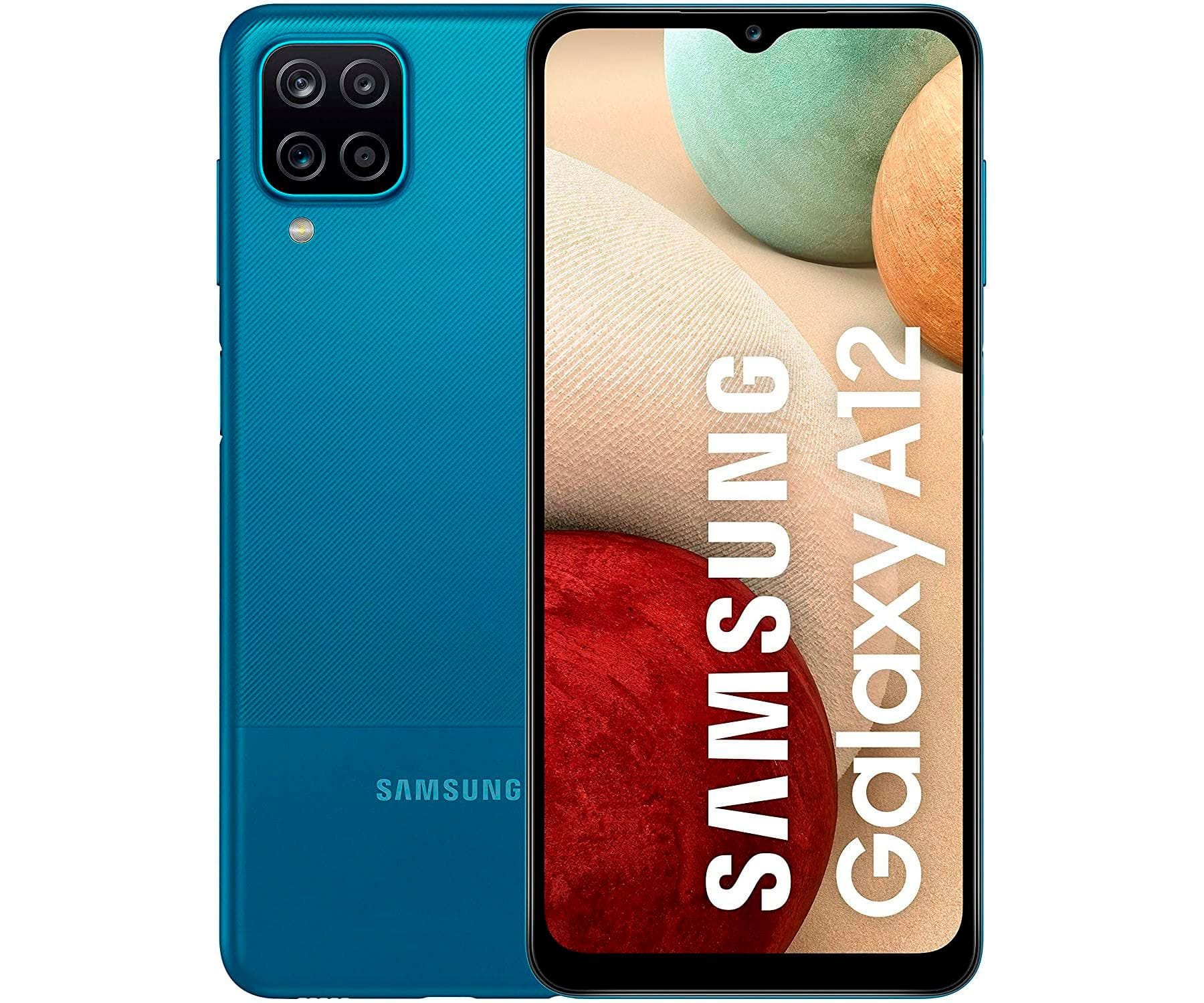 SAMSUNG GALAXY A12 AZUL MÓVIL 4G DUAL SIM 6.5'' HD+ OCTACORE 32GB 3GB RAM QUADCAM 48MP SELFIES 8MP