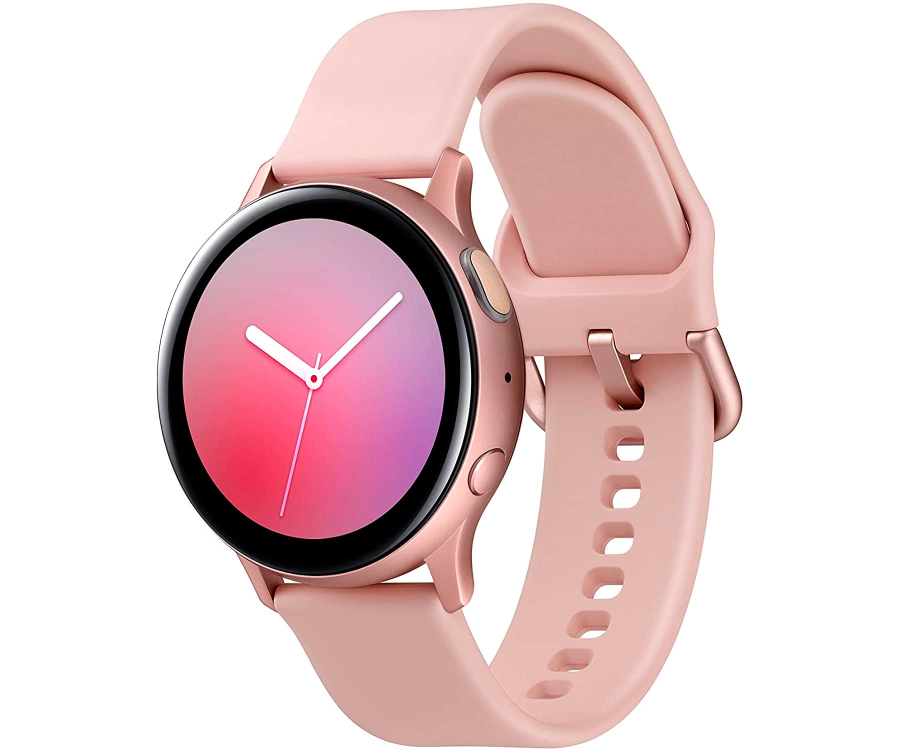 rose gold samsung watch with black band