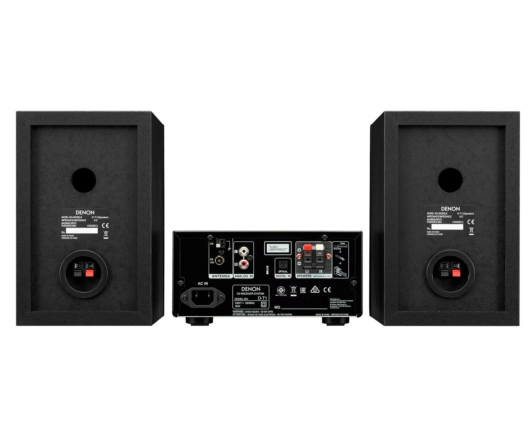 Denon DT1 BK Negro/2x15W/Minisistema Hi-Fi/CD/Radio FM/AM/Bluetooth |  ielectro