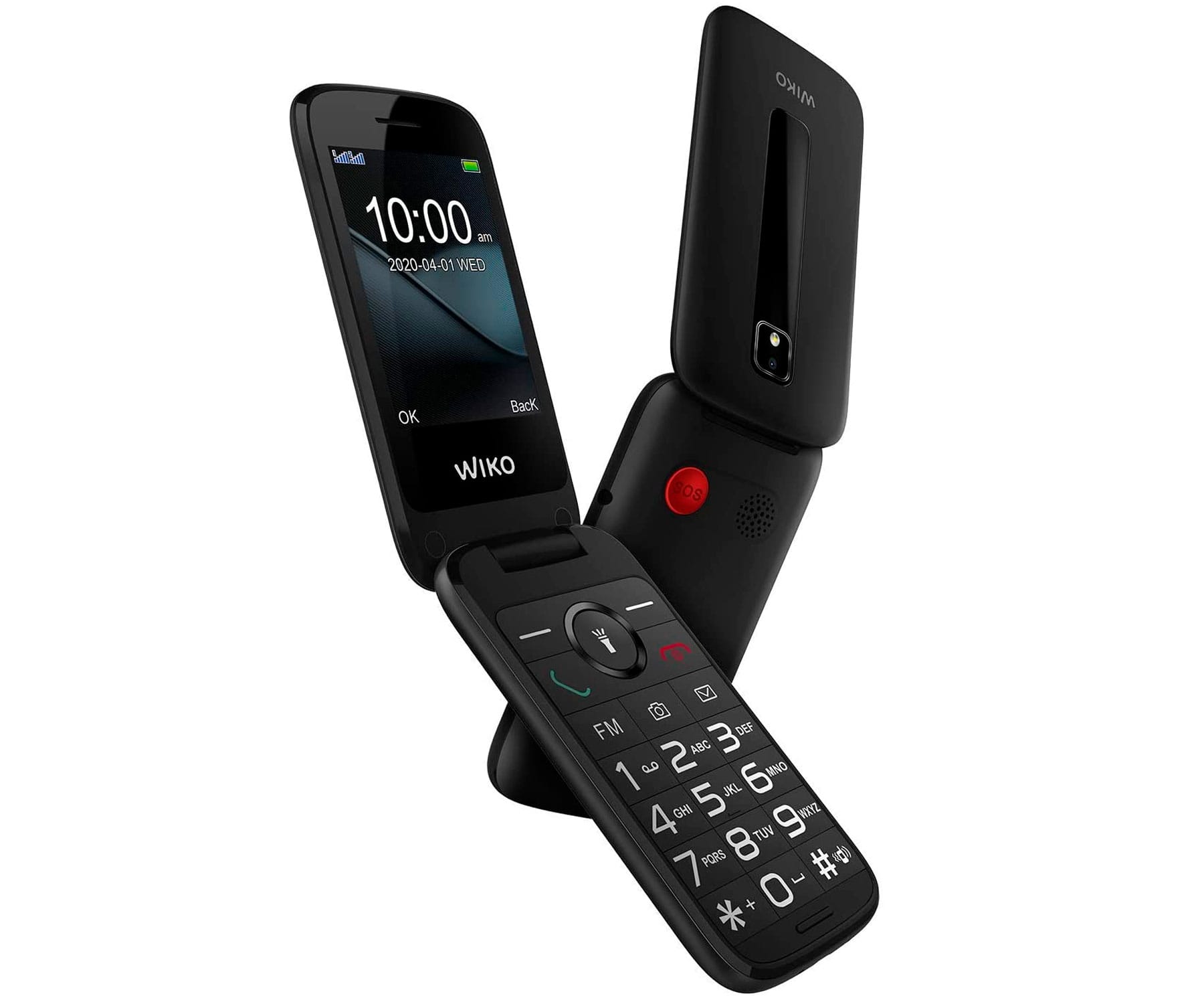Wiko F300 Negro/Móvil Sénior/Diseño de concha/Dual SIM/2.8"/ Cámara VGA/Bluetooth/Radio FM