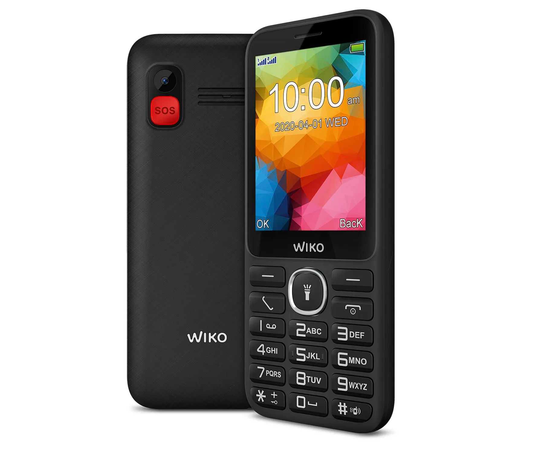 Wiko F200 Negro/Móvil Sénior/Dual SIM/2.8"/Cámara VGA/Bluetooth/Radio FM