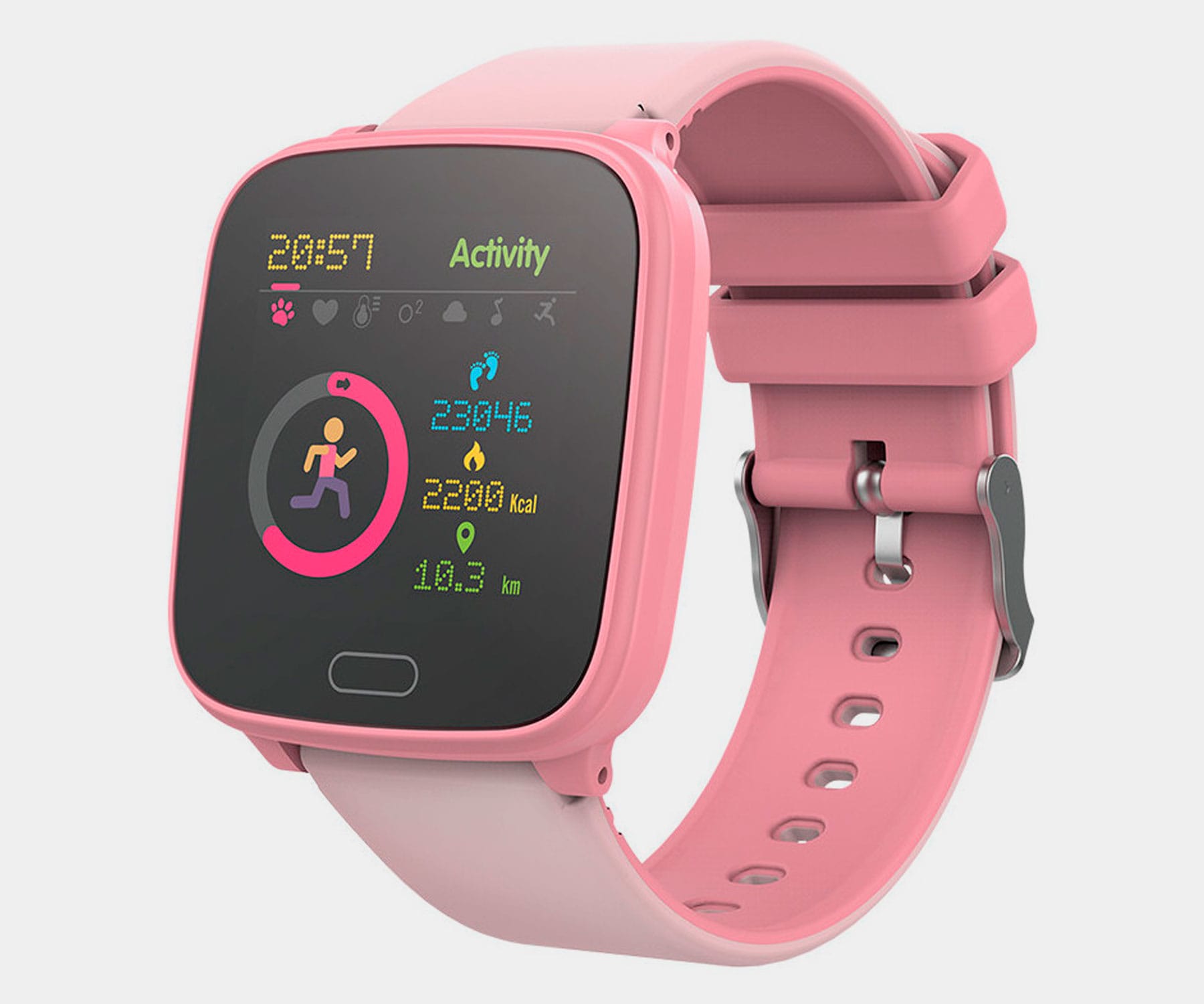 Forever IGO JW-100 Rosa/ Smartwatch Junior/Bluetooth/Acelerómetro/Frecuencia cardíaca