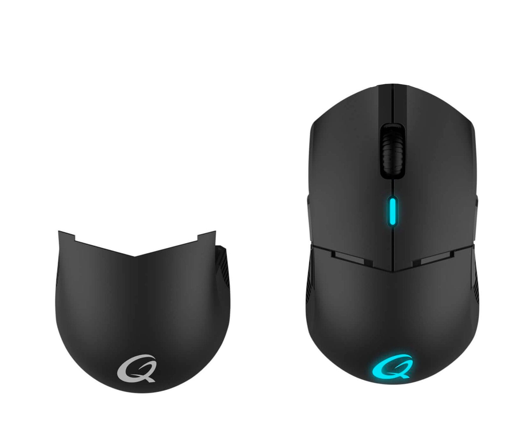 Qpad DX900 Negro/Ratón óptico inalámbrico/PRO Gaming/Profesional/16.000 ppp/Ambidiestro