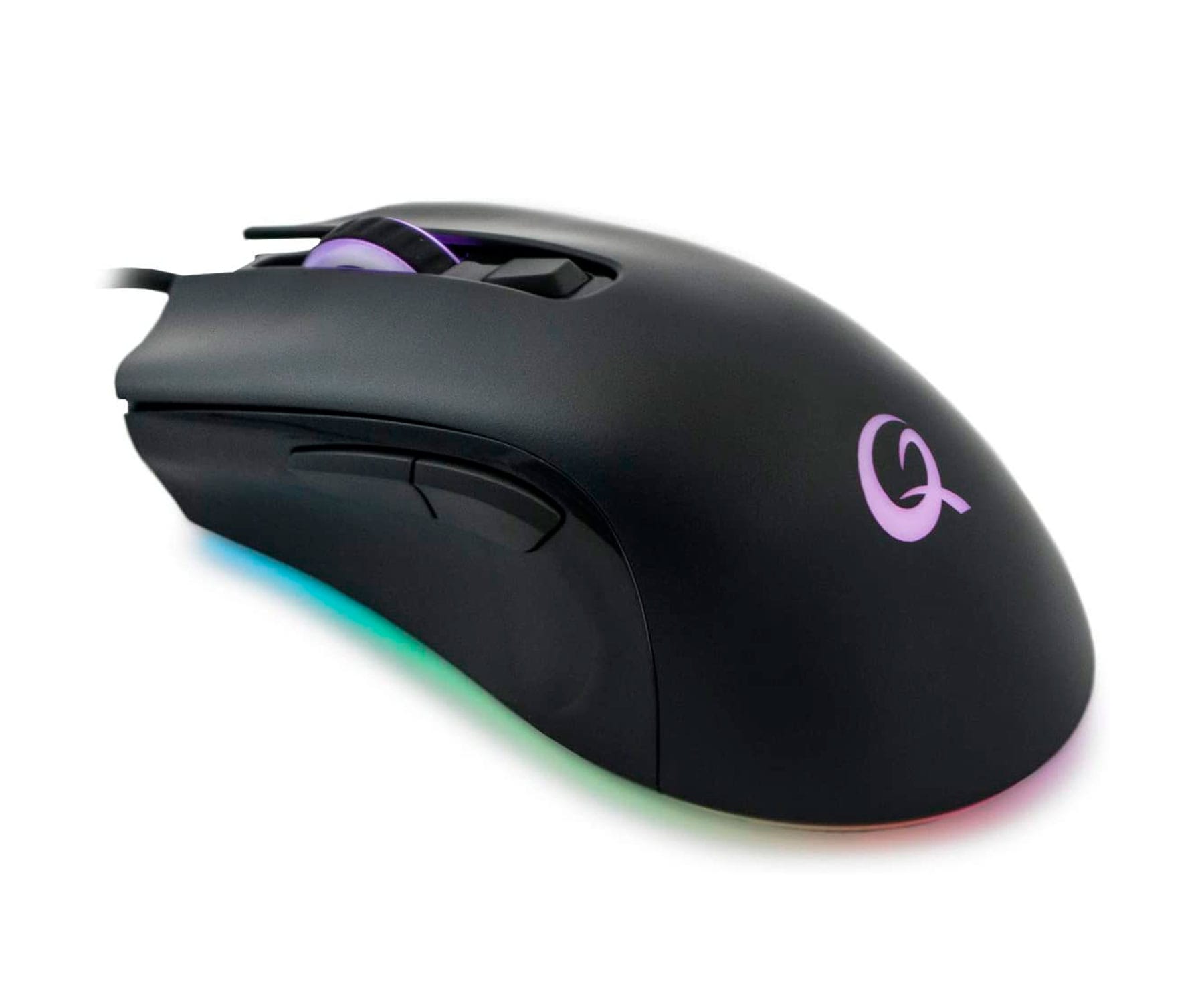 Qpad DX120 Negro/Ratón gaming/Led RGB/6 teclas/12000dpi/Diestro