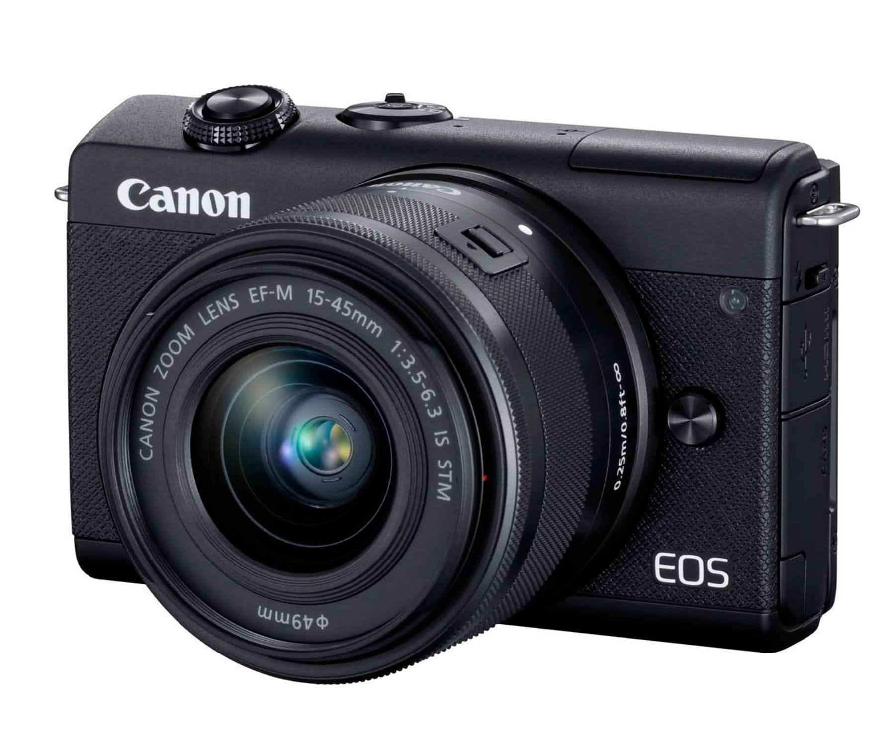 Canon EOS M200 Negra/Cámara compacta 24.1Mp + vídeo 4K/Wi-Fi/Bluetooth/Objetivo M15-45S
