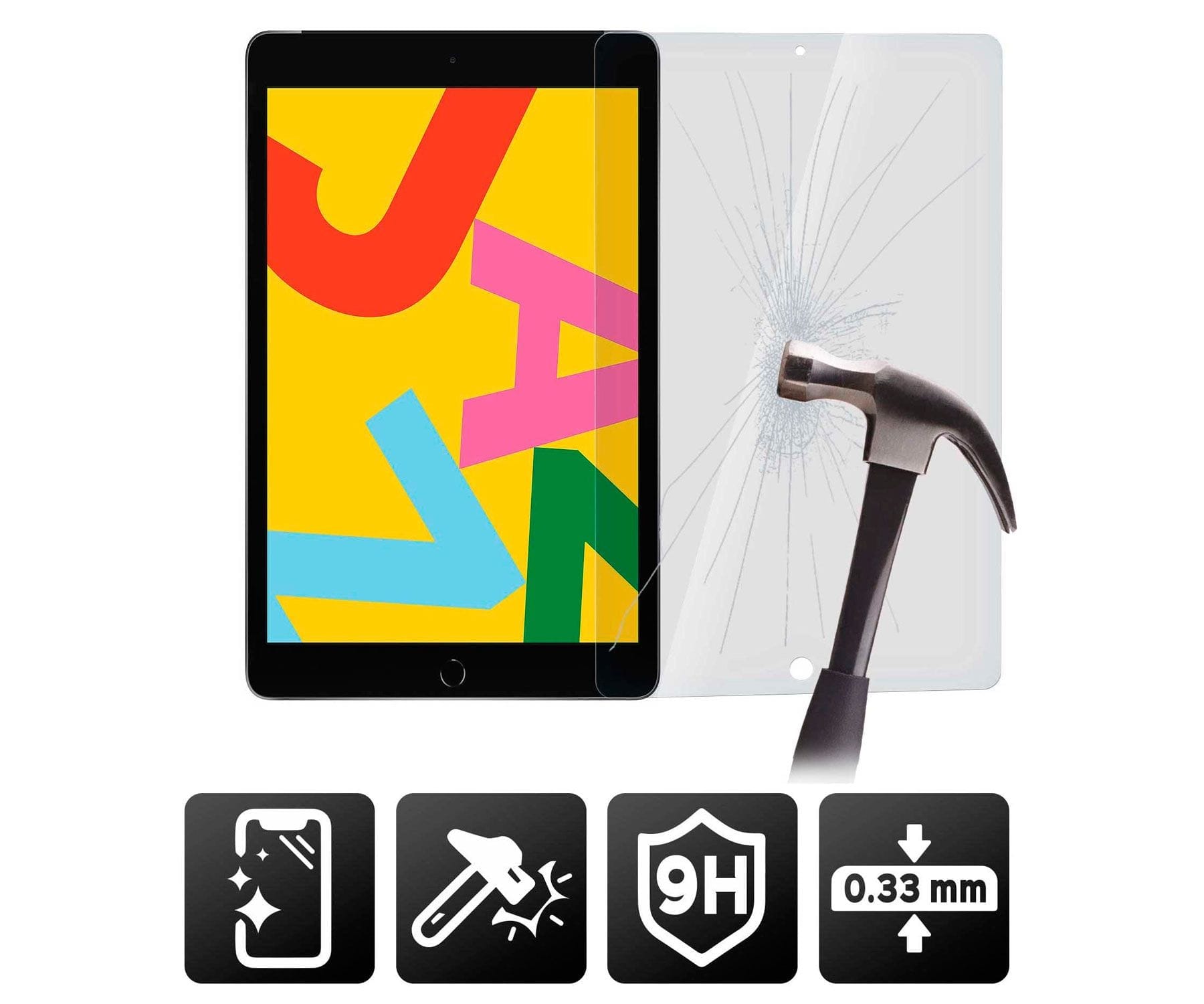 Akashi Protector de Cristal/Compatible Ipad 10.2"