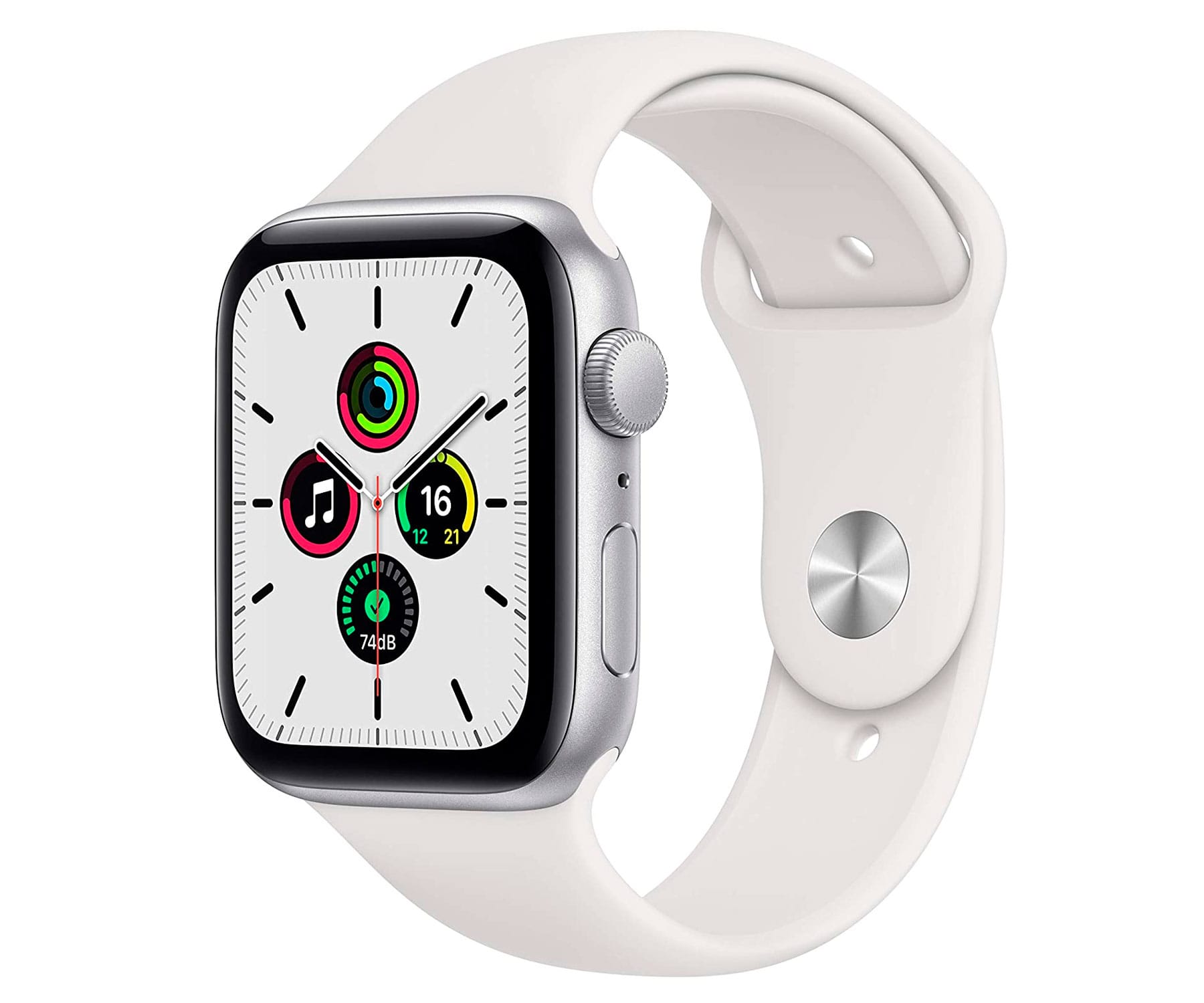 Apple Watch Serie SE GPS/44mm/Caja de Aluminio en Plata - Correa Deportiva Blanca